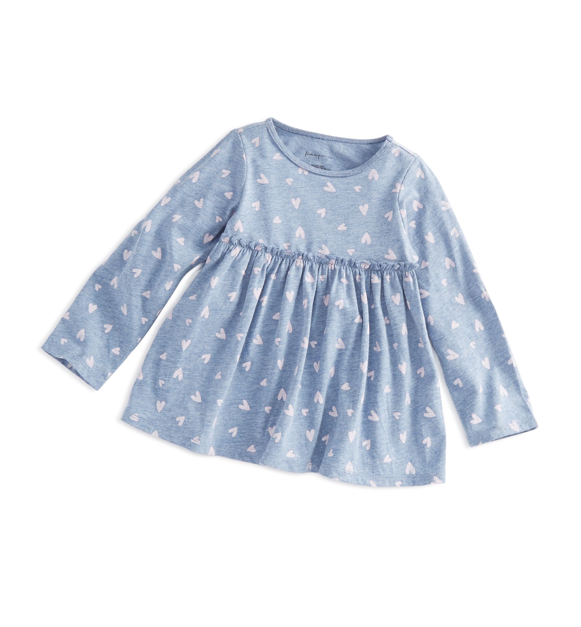 First Impressions Toddler Girls Ditsy Hearts Tunic Shirt