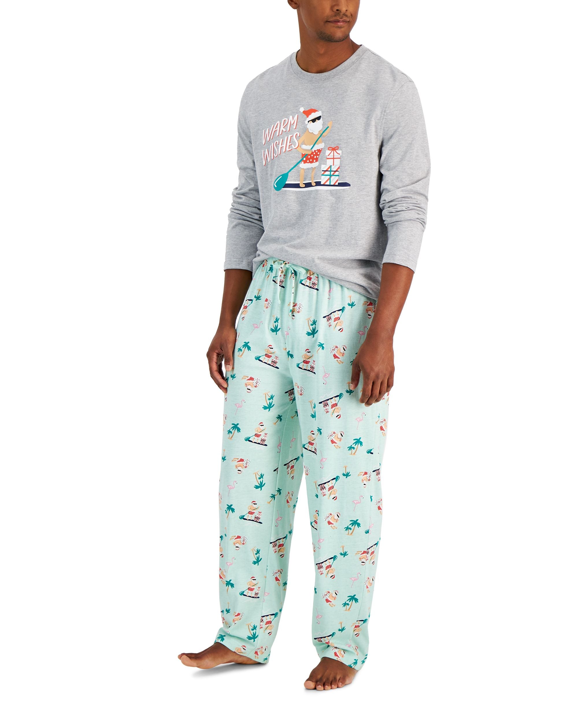 Matching Mens Tropical Santa Mix It Family Pajama Set