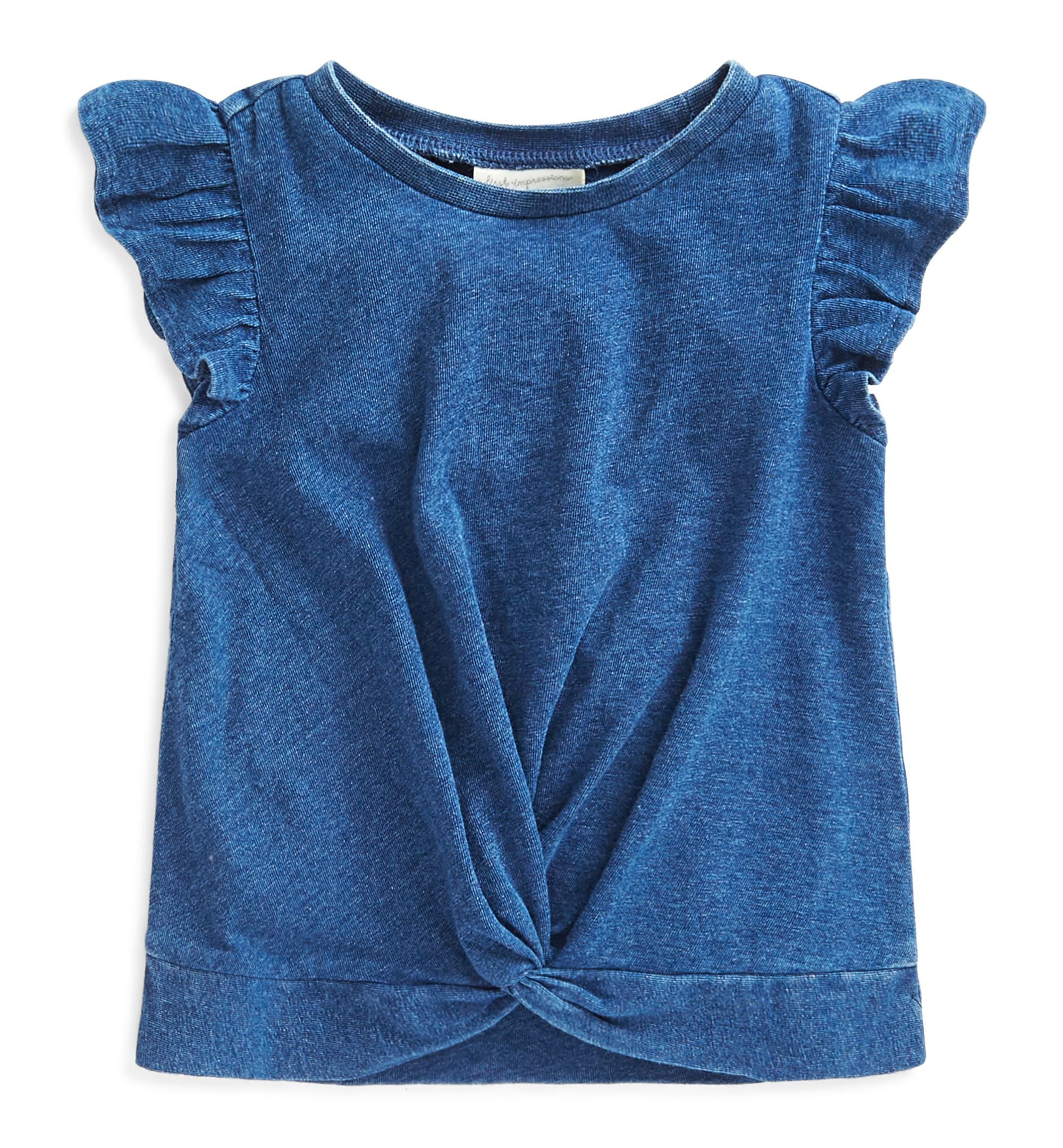 First Impressions Baby Girls Solid Twisted T-Shirt