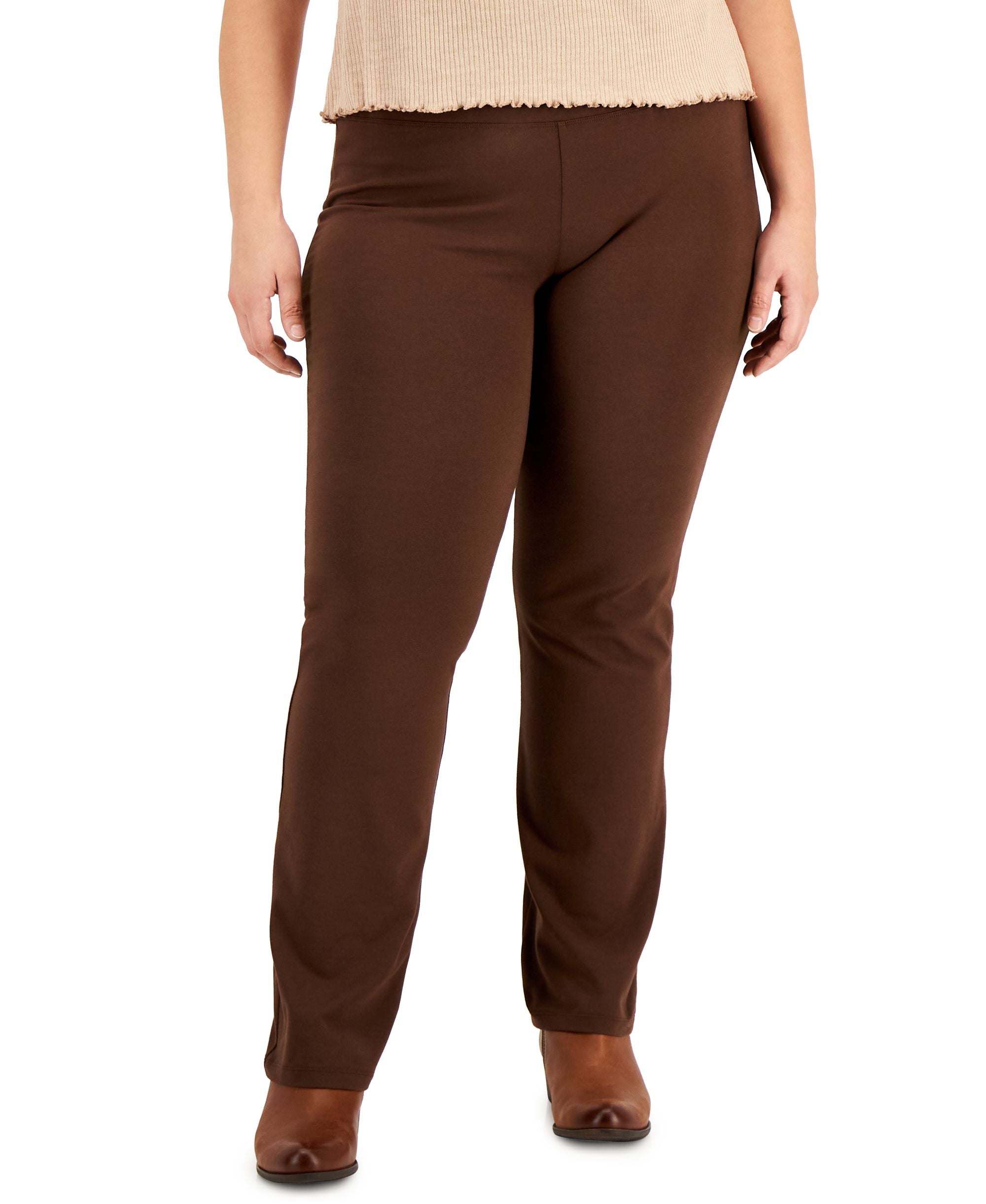 Plus Size High Rise Pull-On Bootcut Leggings
