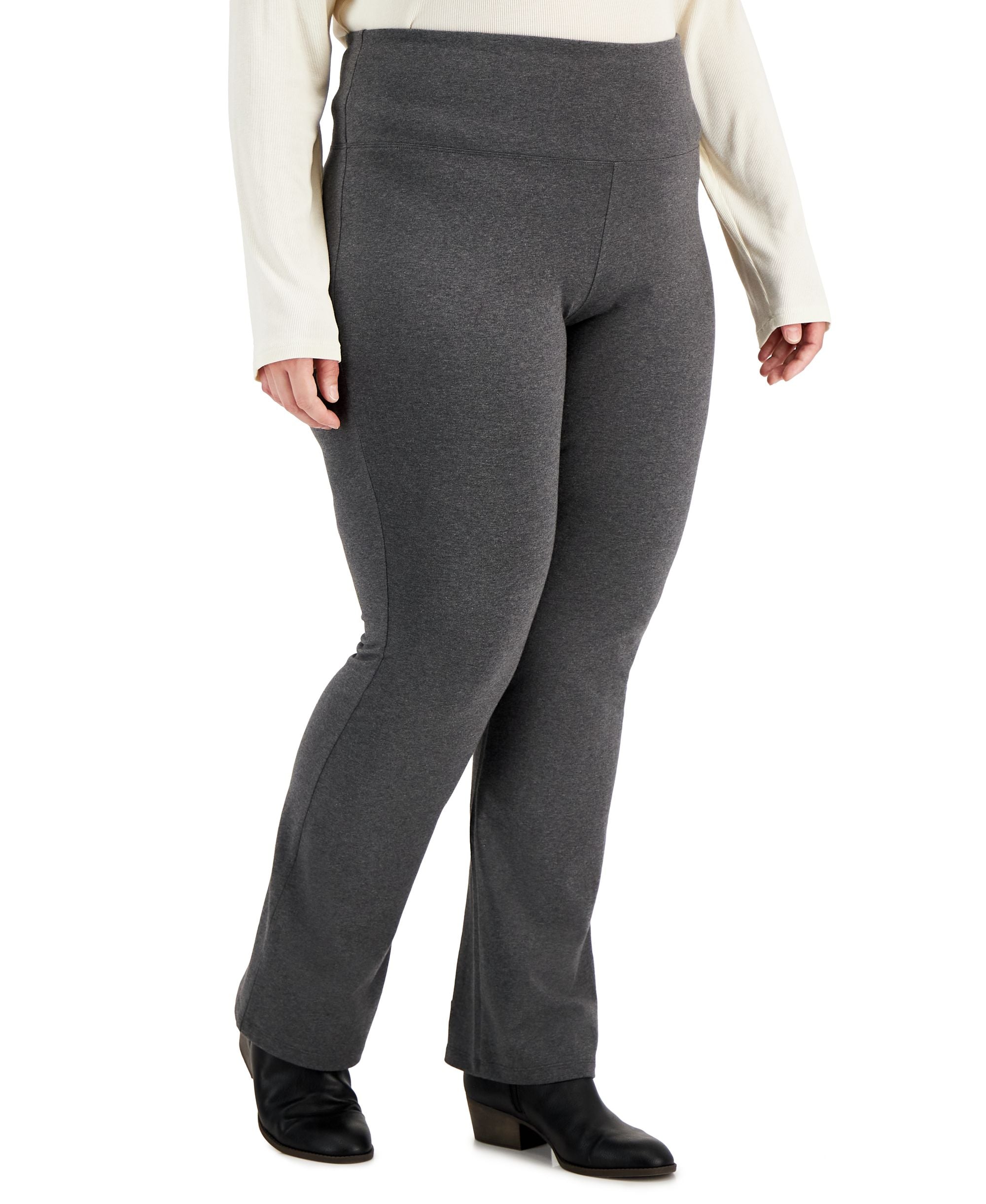 Plus Size High Rise Pull-On Bootcut Leggings