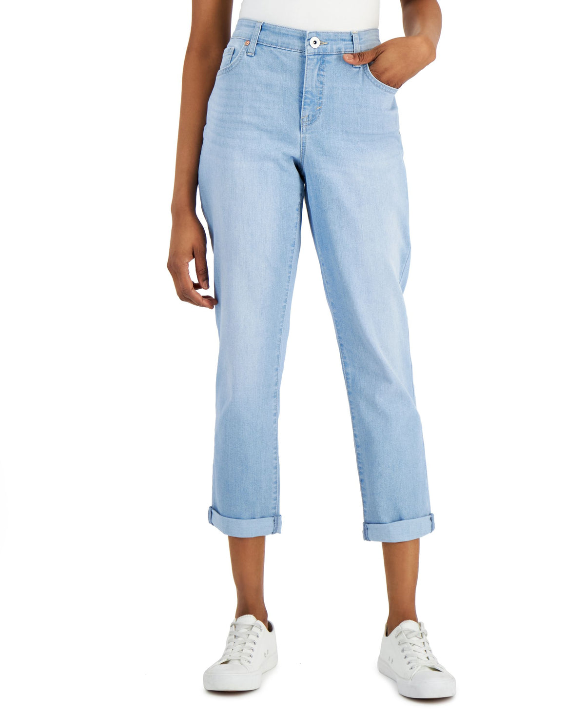 Style & Co Distressed Girlfriend Jeans
