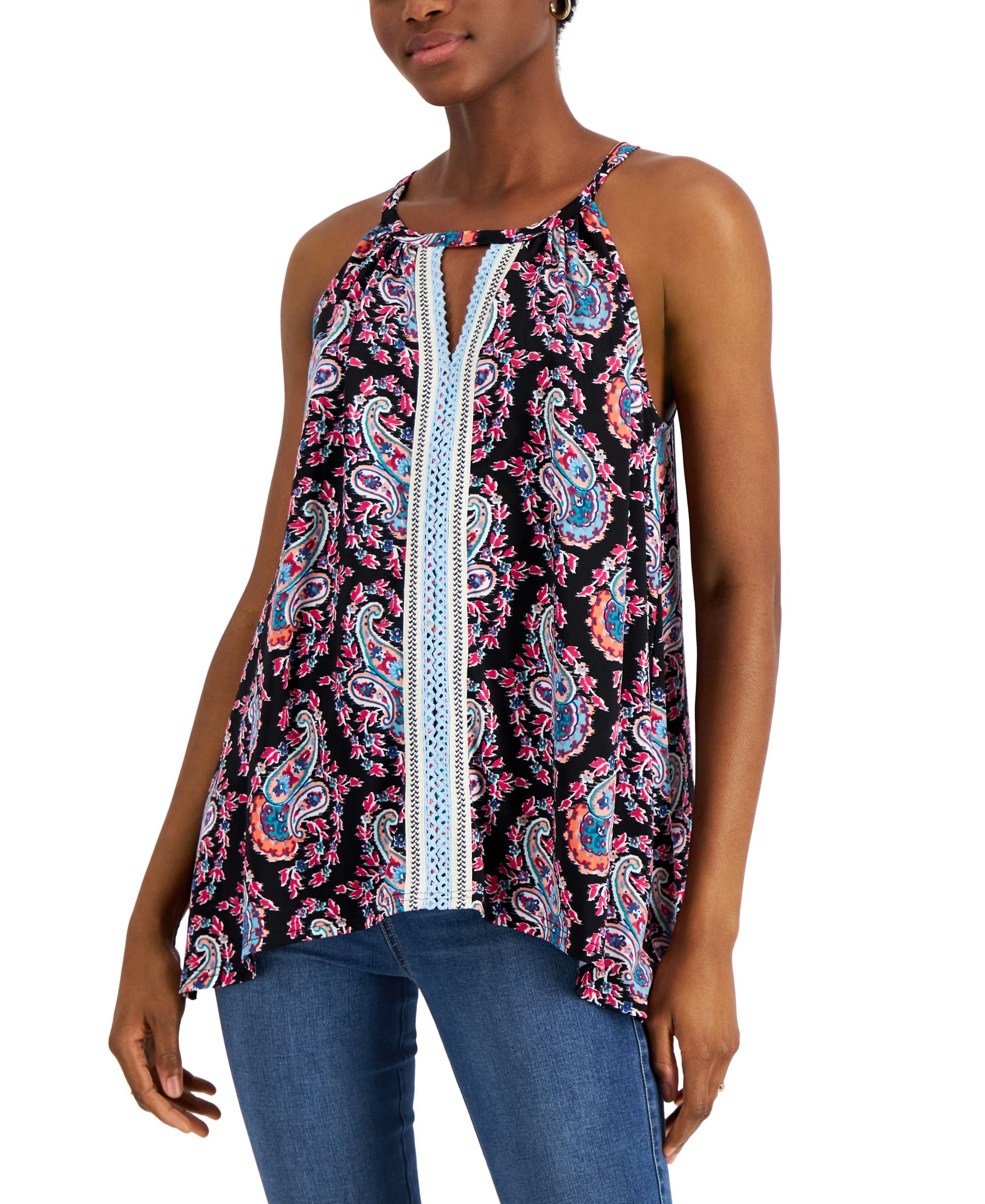 JPR Studio Crochet Trim Sleeveless Top