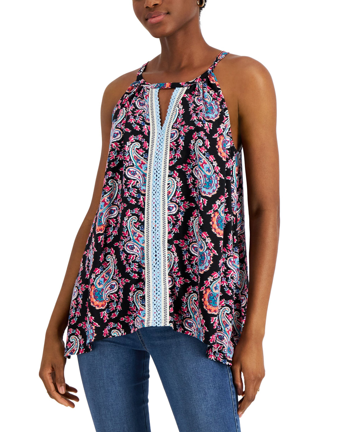 JPR Studio Crochet Trim Sleeveless Top