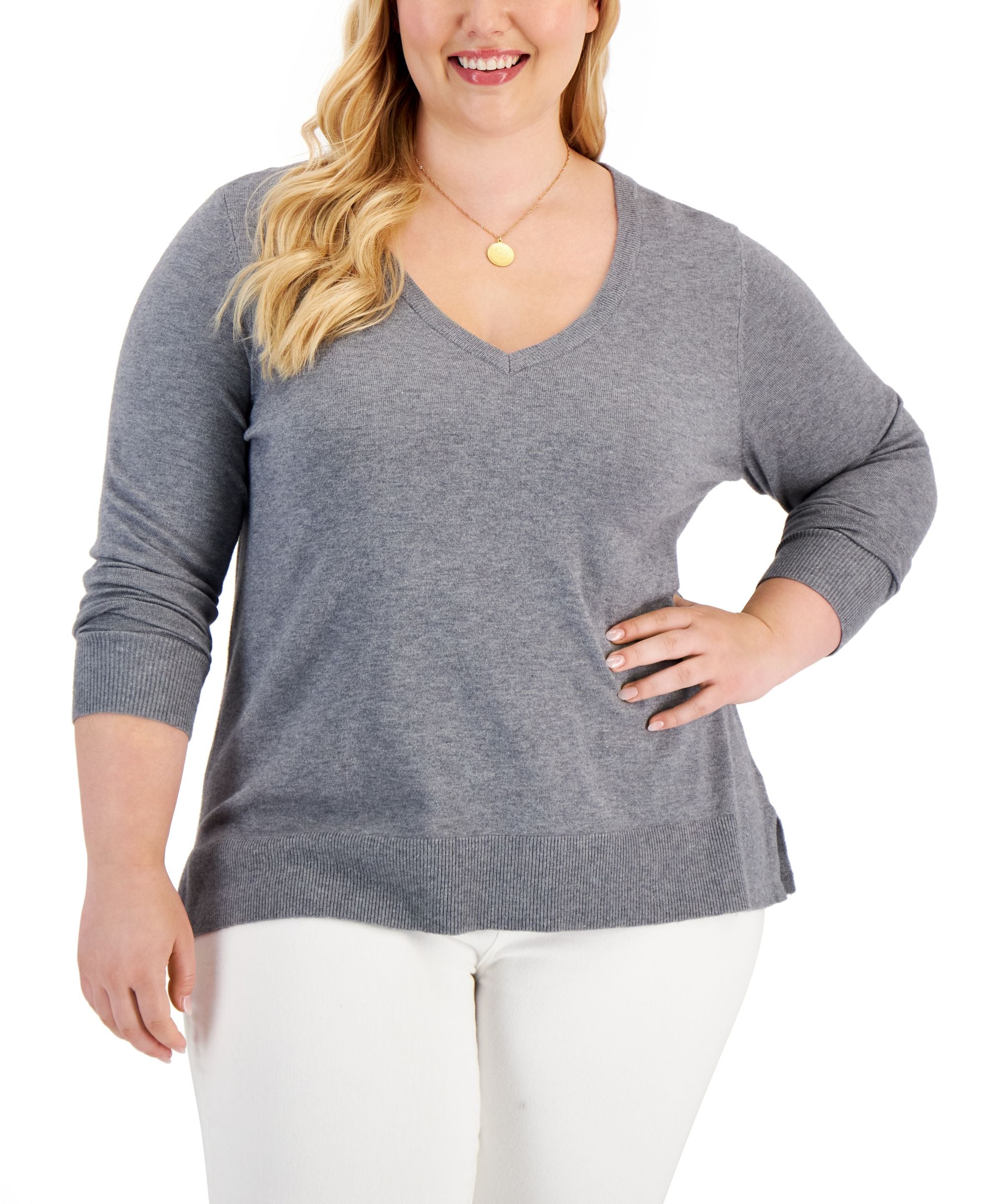 Women's V-Neck Long-Sleeve Sweater