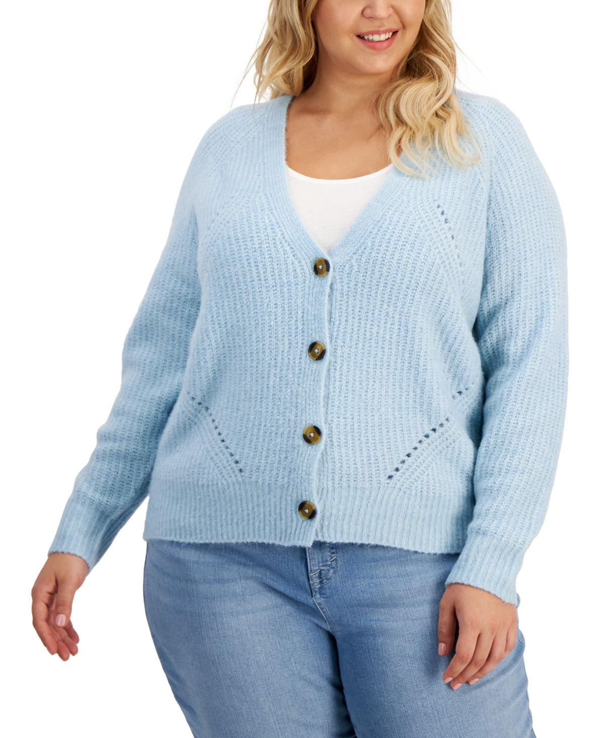 Style & Co Plus Size Boyfriend Cropped Cardigan