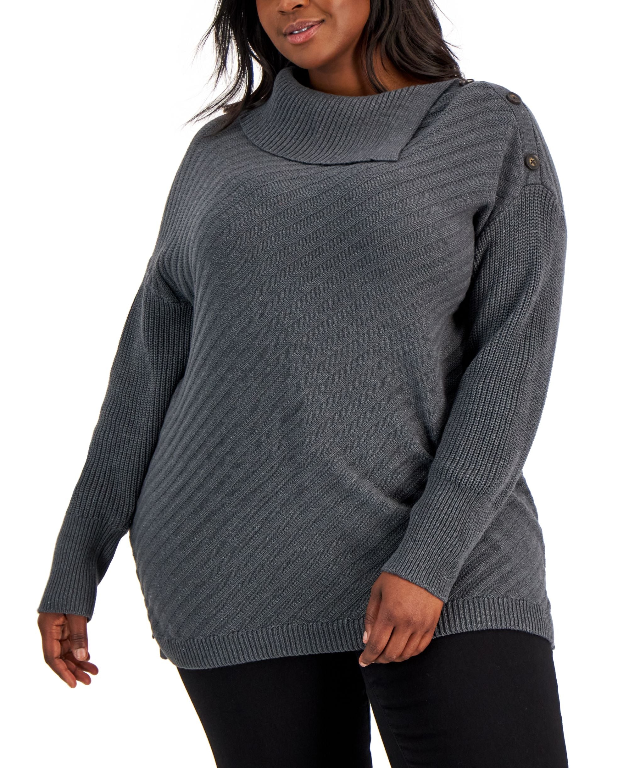Plus Size Envelope-Neck Sweater