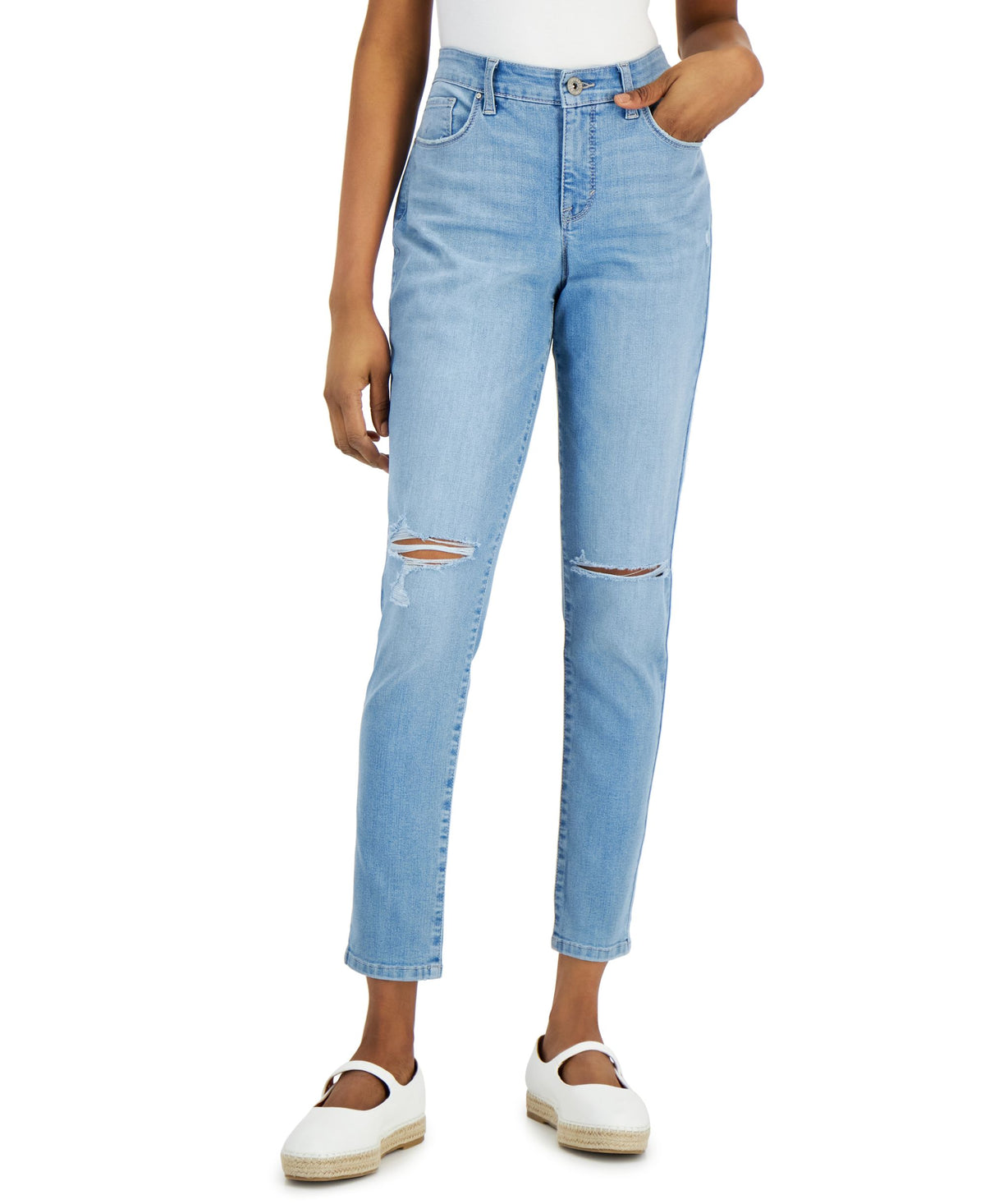 Women's Curvy-Fit Mid-Rise Skinny Jeans, Regular, Short and Long Lengths