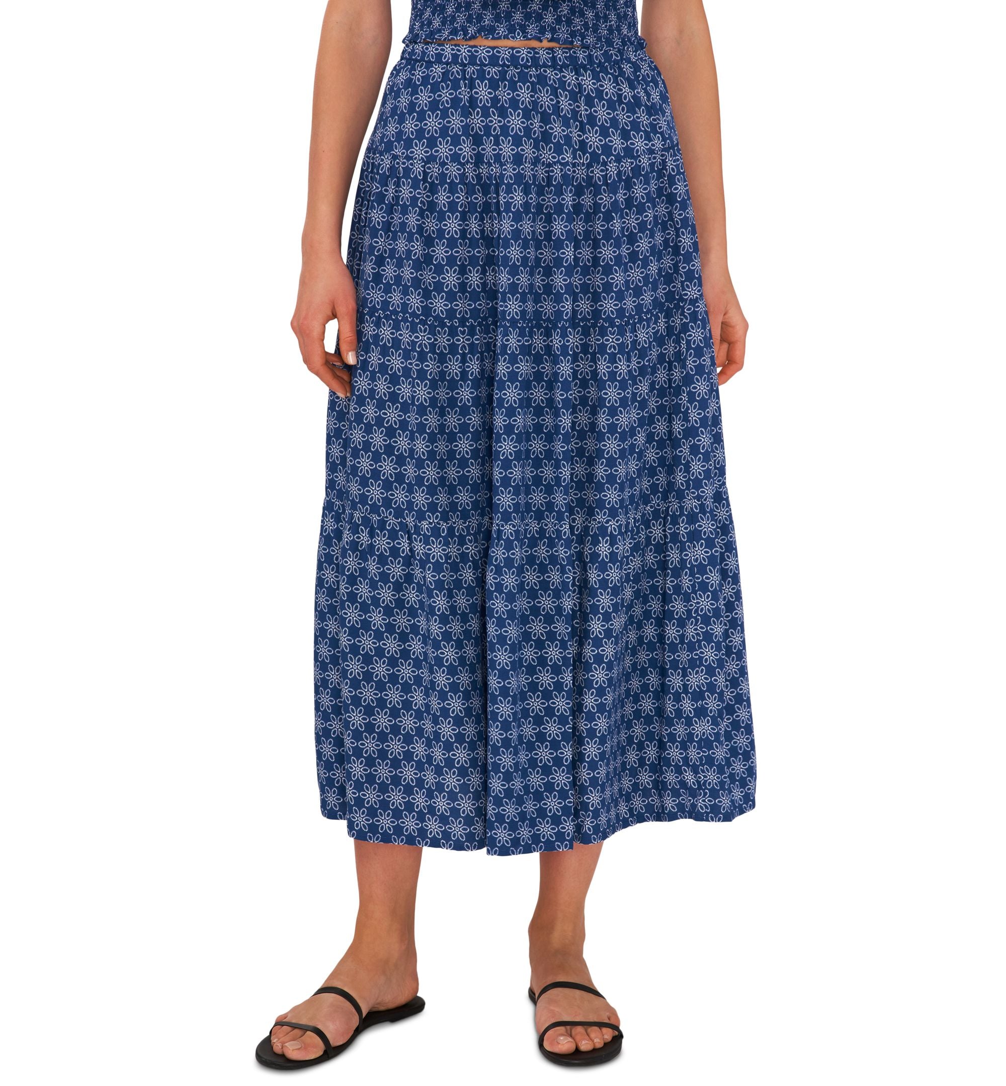 Riley Rae Printed Pull On Maxi Skirt