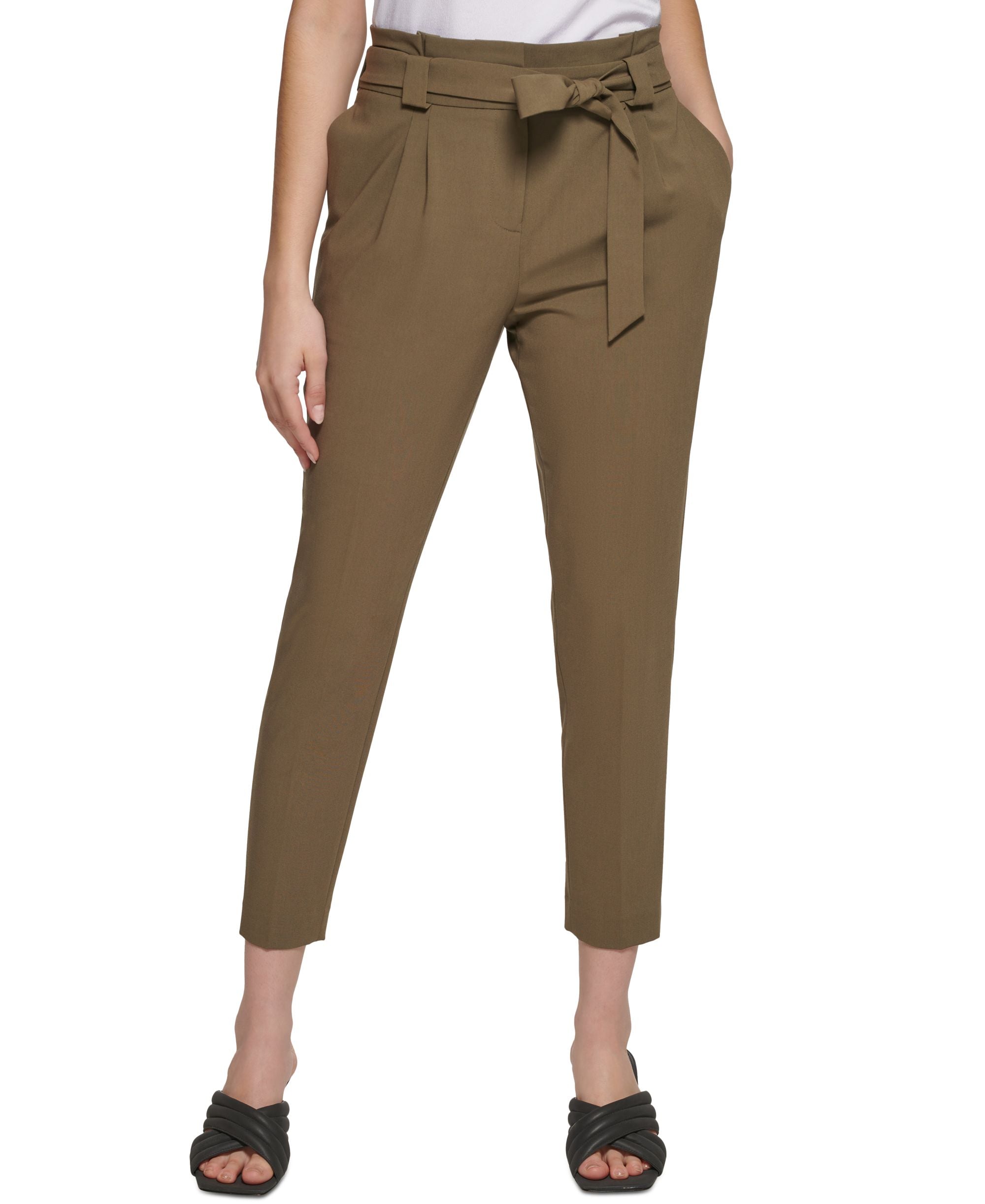 Calvin Klein Petite Lux Tie Waist Pants