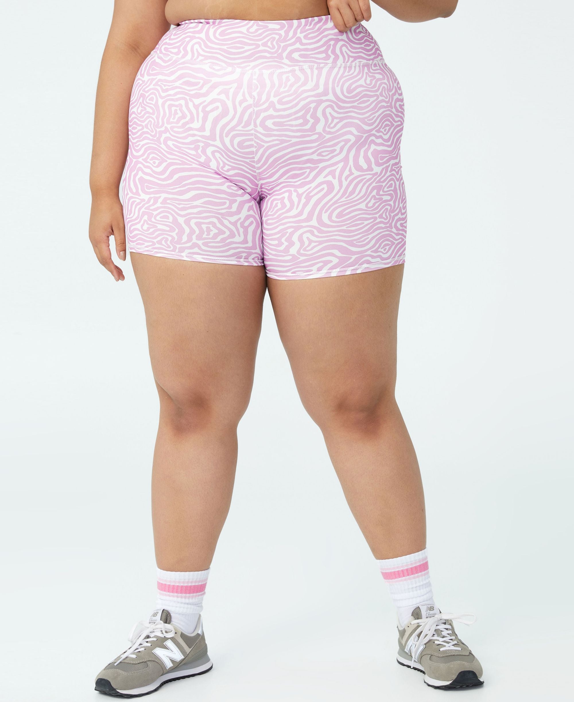 Trendy Plus Size Active Printed Summer Bike Shorts