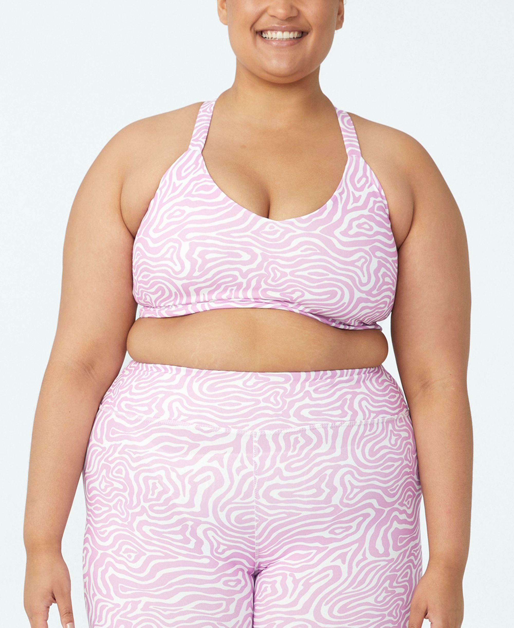 Trendy Plus Size Active Printed Bra