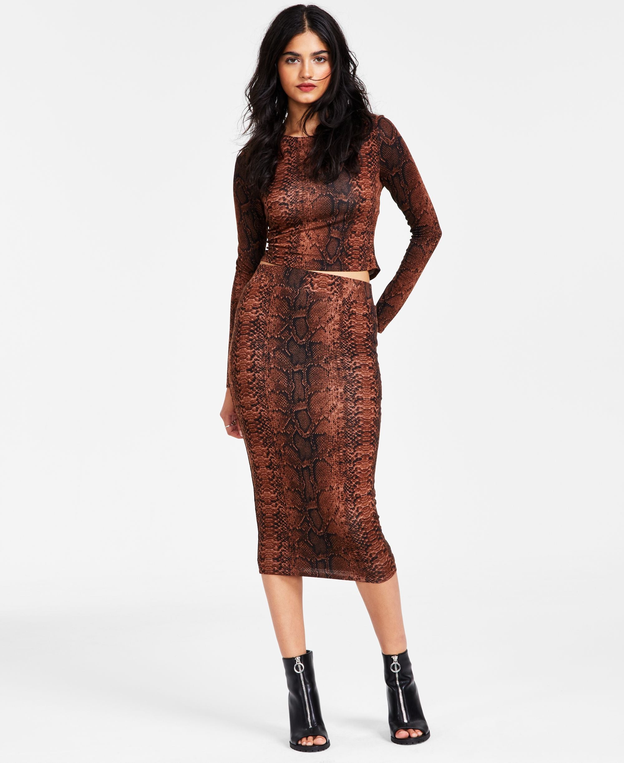 Women?s Animal-Print Midi Skirt