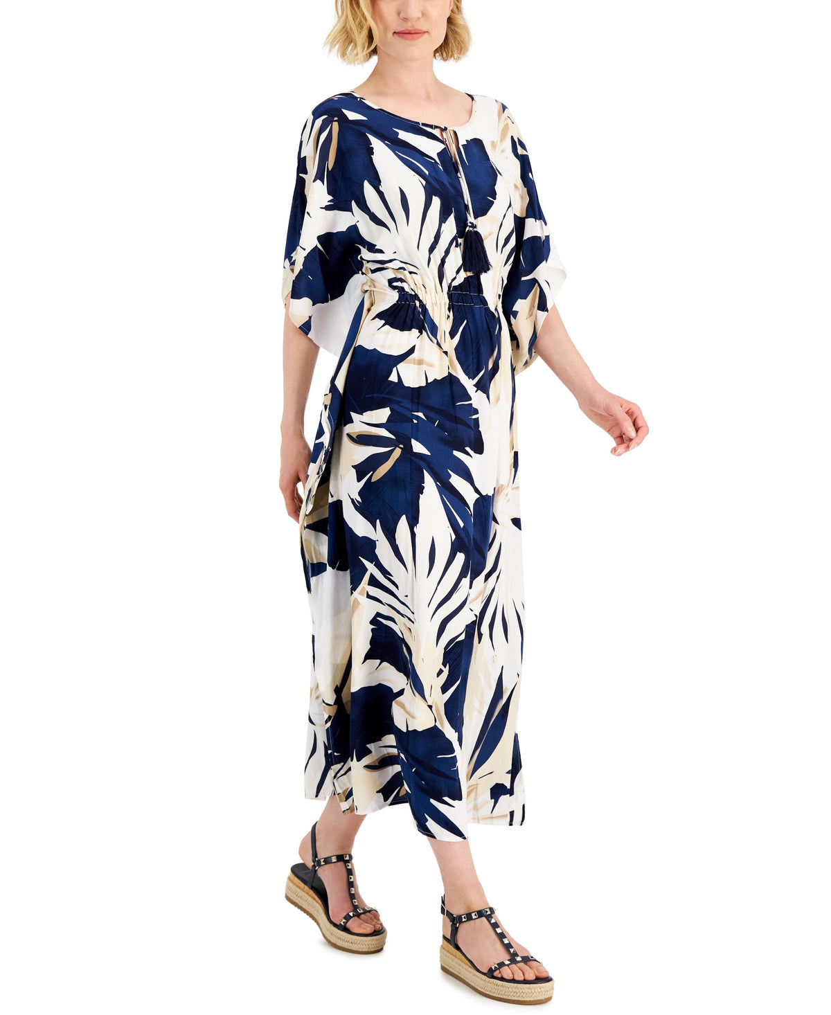 JM Collection Womens Tropical Print Maxi Dress