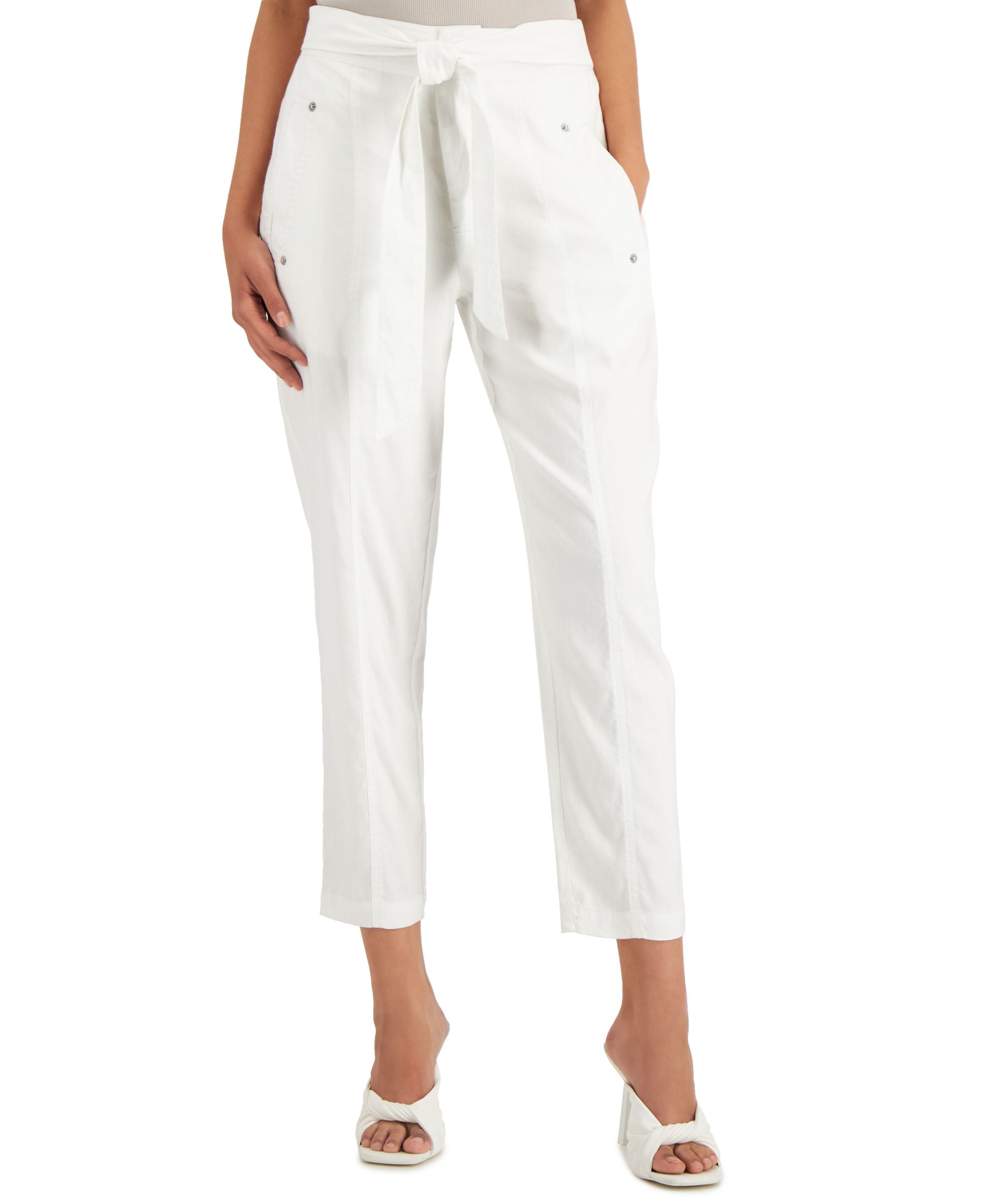 INC International Concepts Womens Belted Tapered Pants