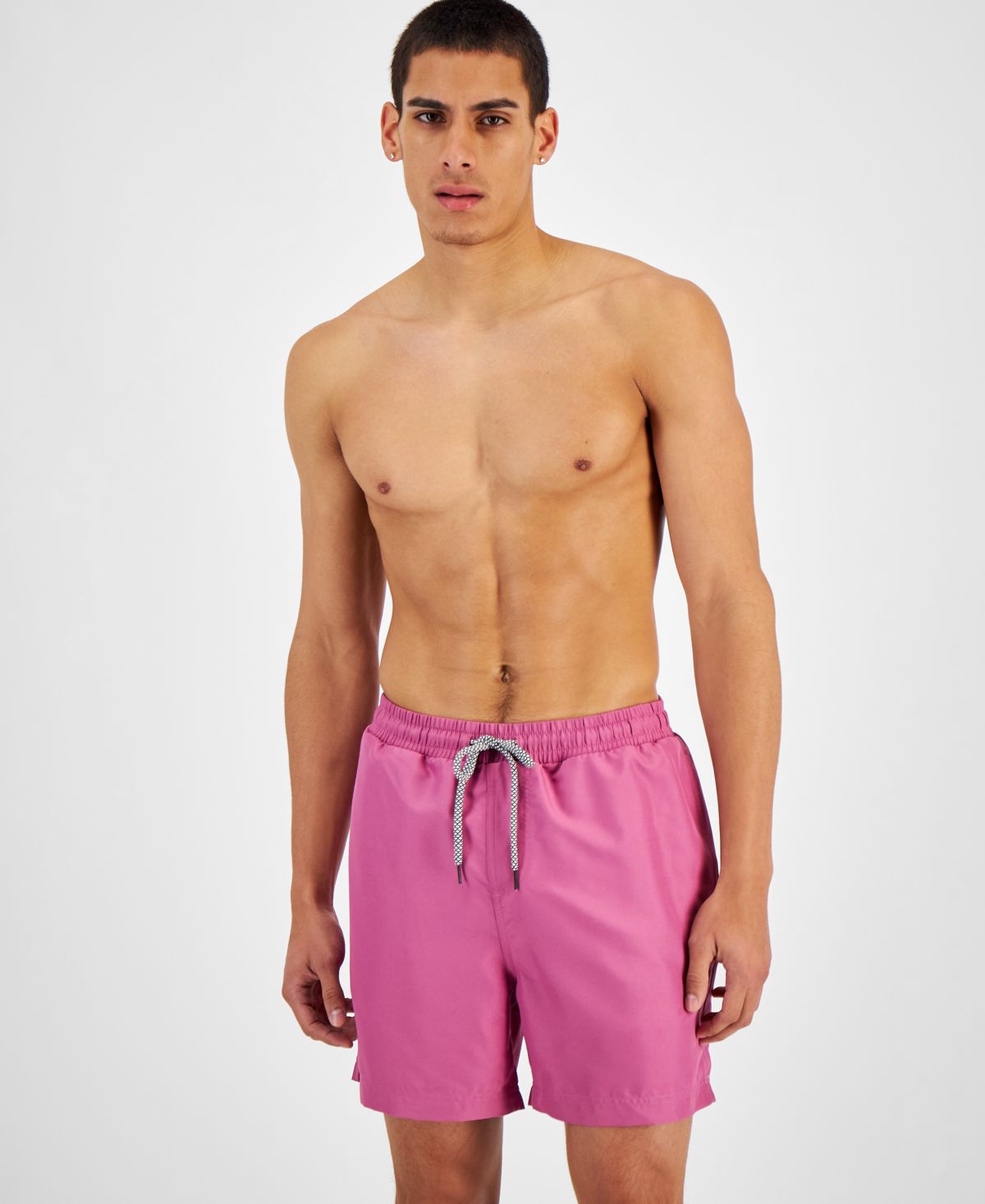 Mens Regular Fit Quick Dry Solid 5 Swim Trunks
