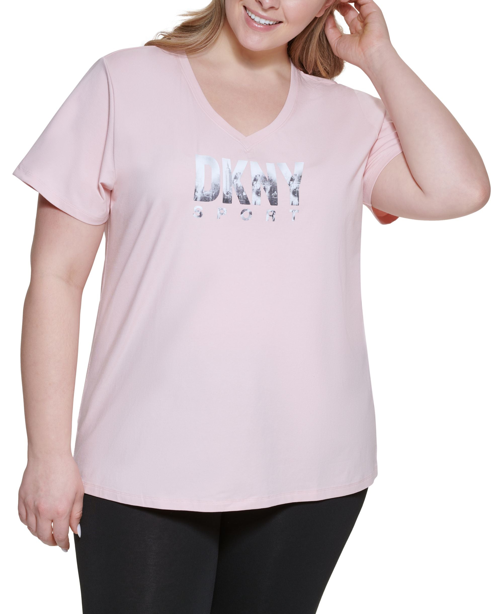 DKNY Sport Plus Size Cityscape Logo Tee