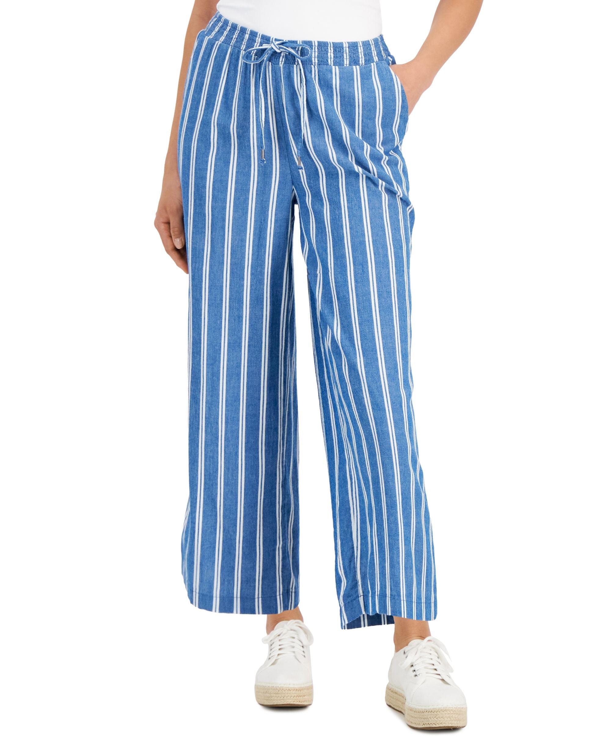 Style & Co Petite Striped Cropped Pants