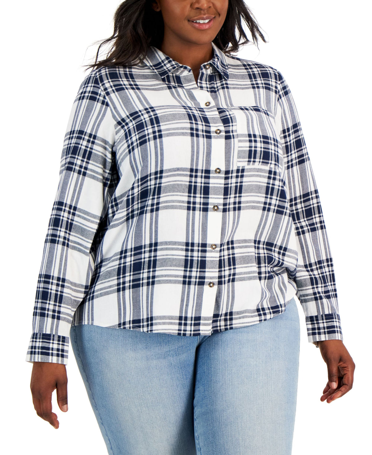 Style & Co Plus Size Plaid Perfect Shirt