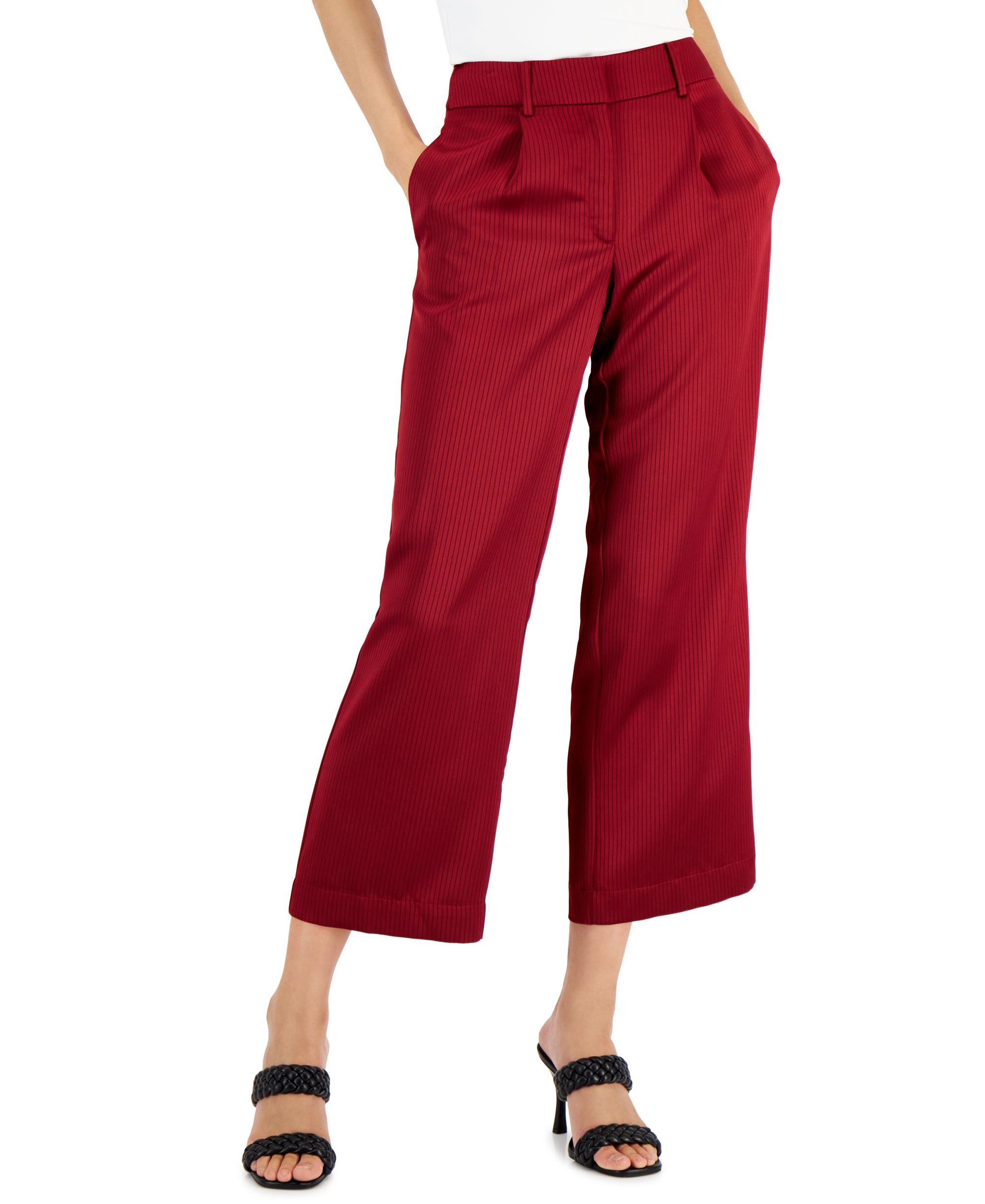 Alfani Petite Pinstripe Wide Leg Pants