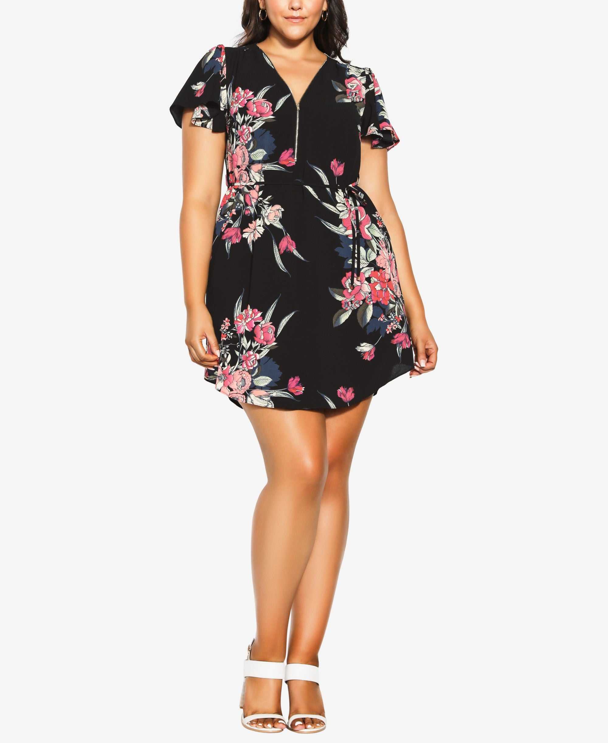 City Chic Trendy Plus Size Misty Zip Dress