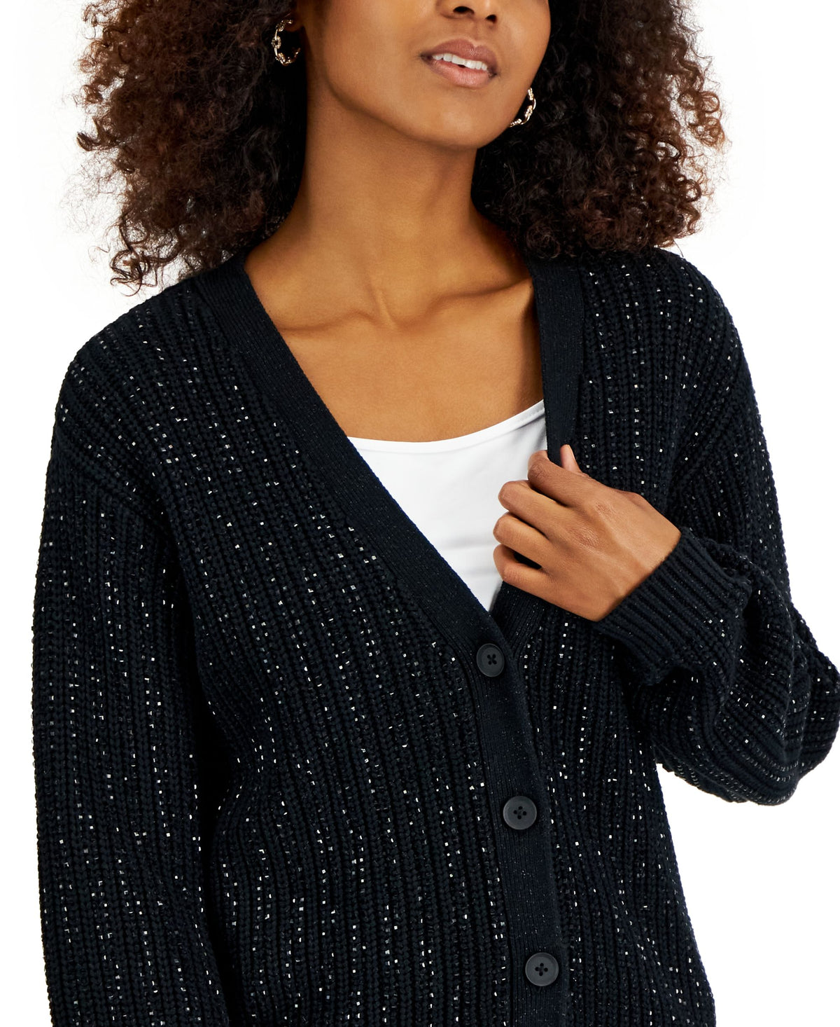 INC International Concepts Womens Rhinestone Cardigan