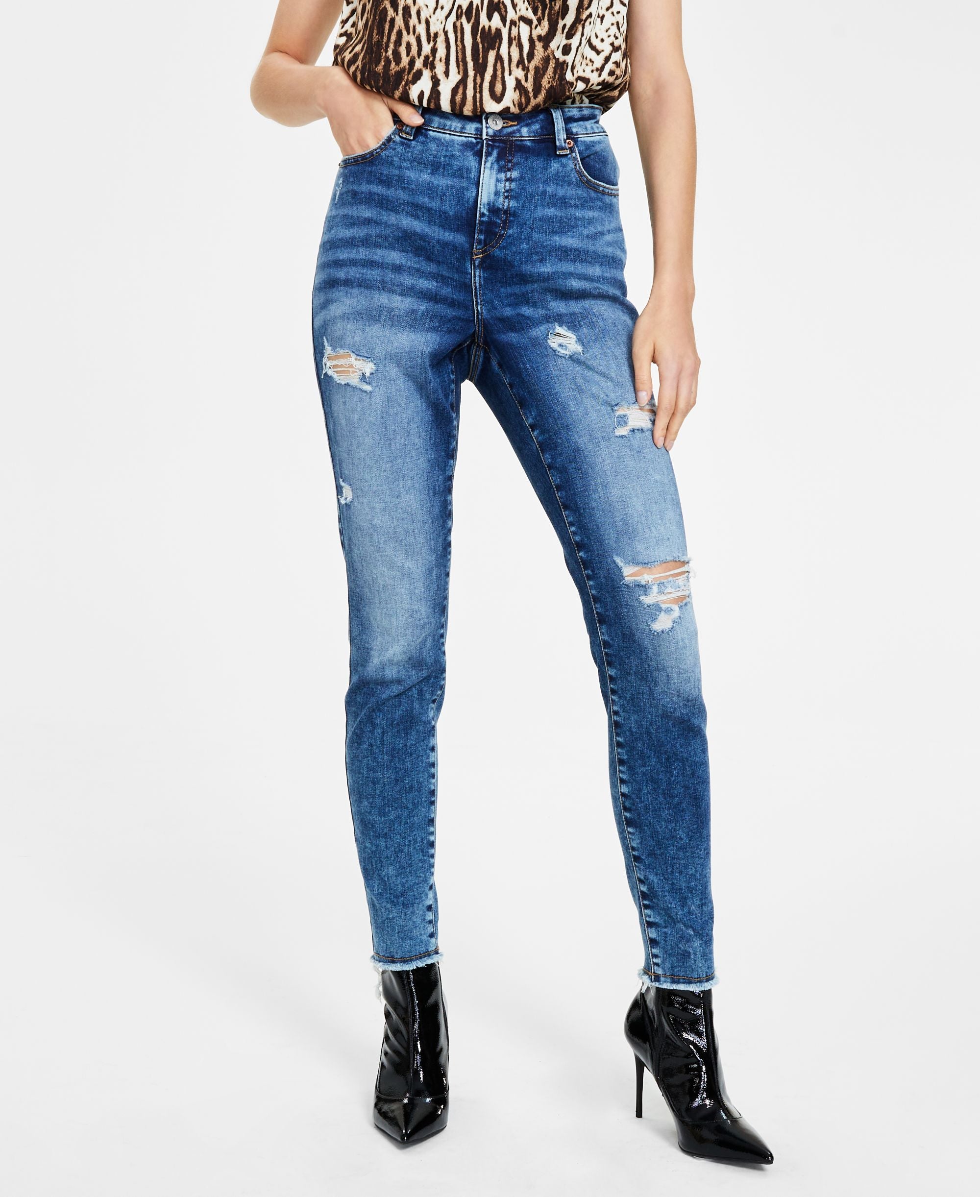 Women's High-Rise Destructed Skinny Jeans