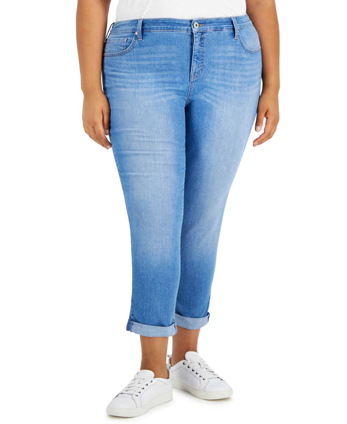 Style & Co Distressed Girlfriend Jeans