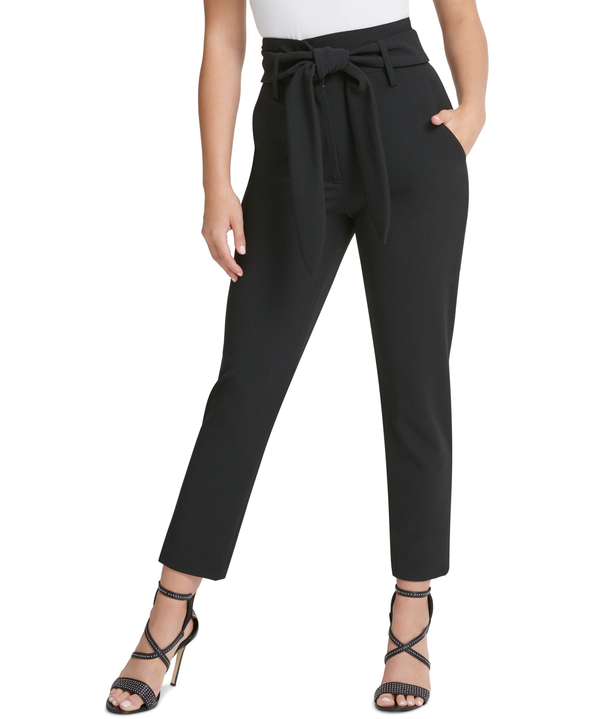 Petite Tie-Waist Pants