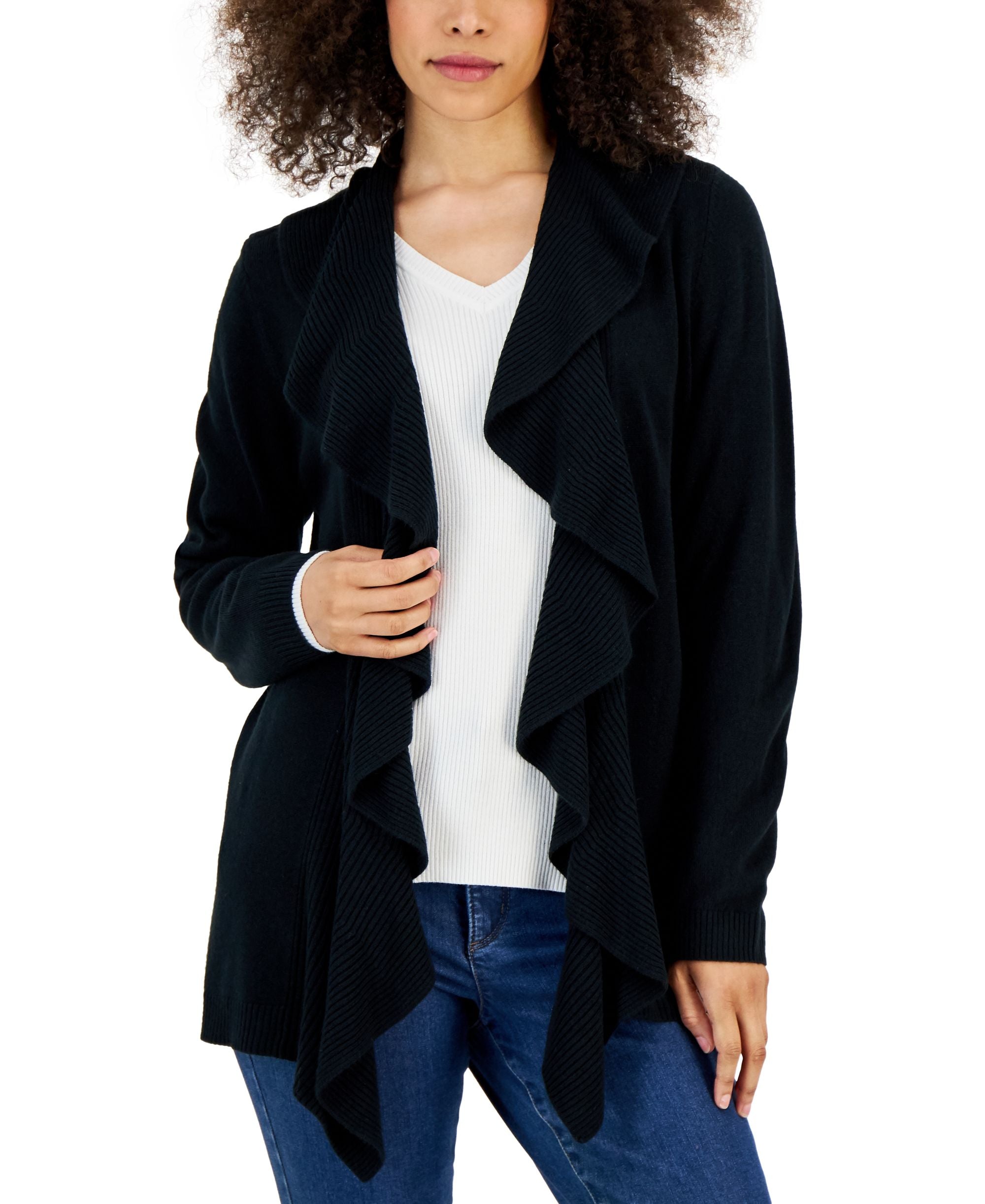 Women's Ruffle Long Cardigan