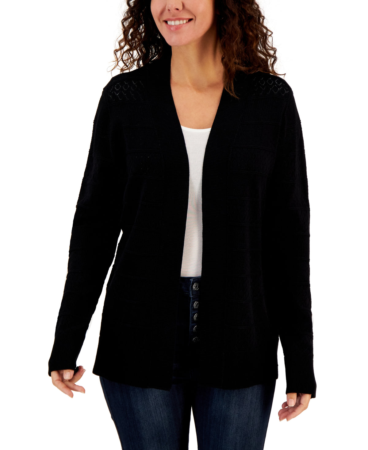 Women's Pointelle Stitch Cardigan