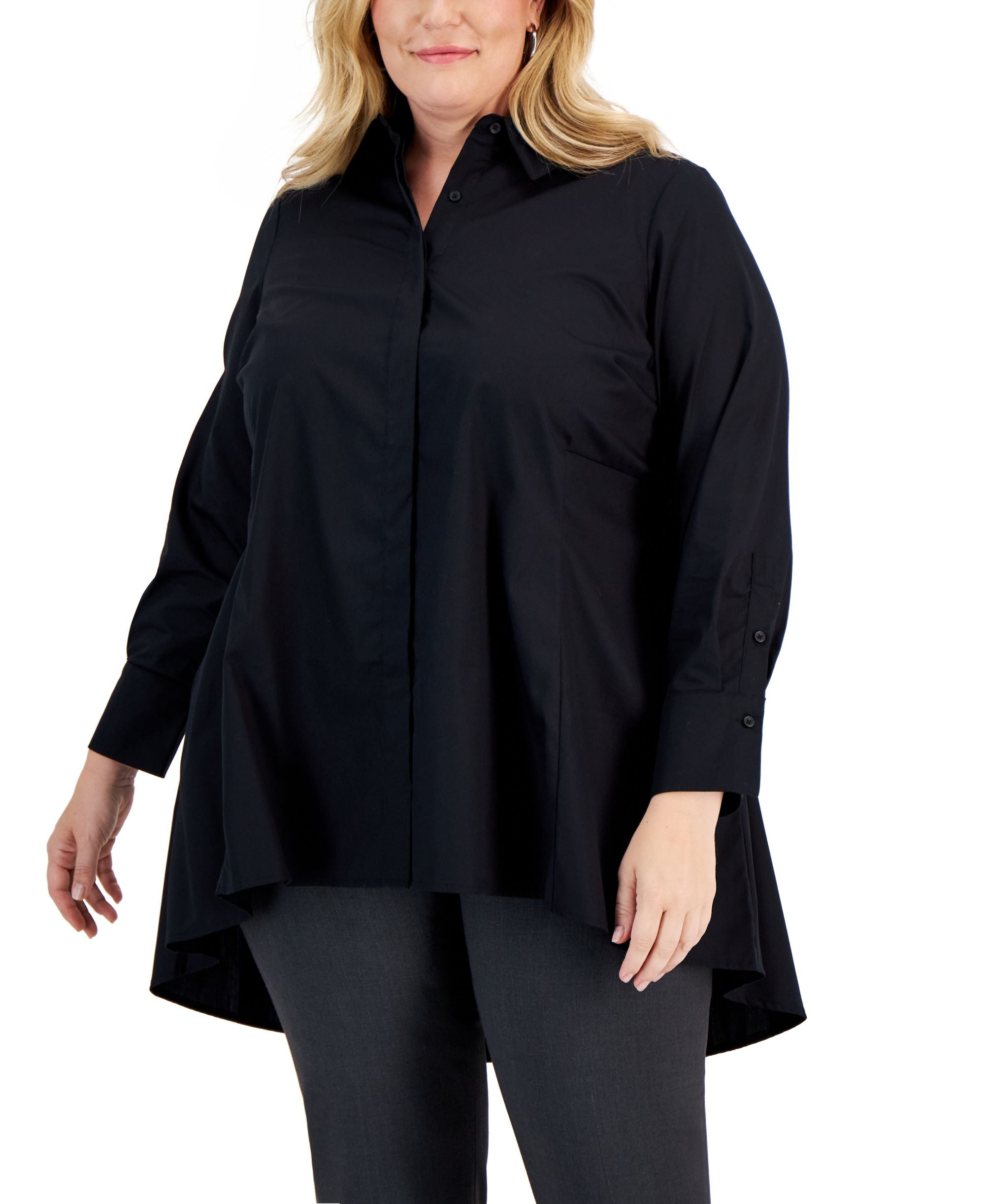 Alfani Plus Size Cotton High Low Tunic