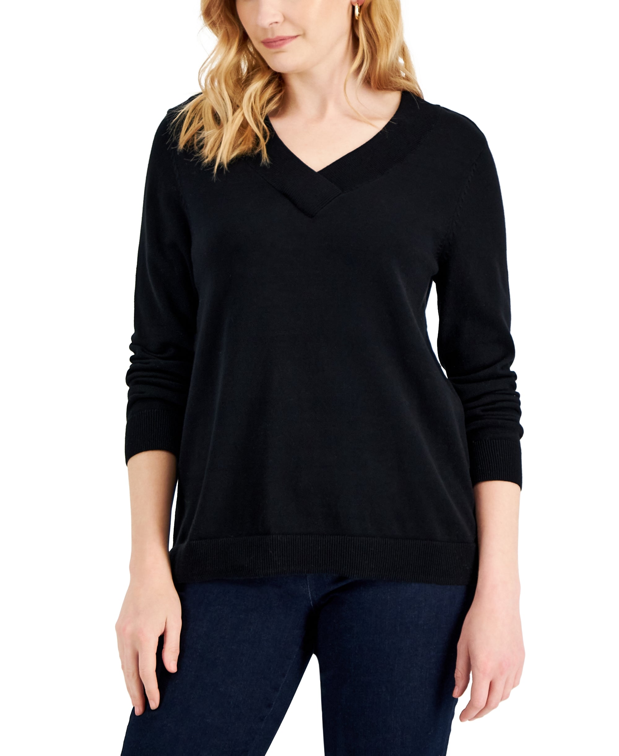 Women's Cotton V-Neck Sweater