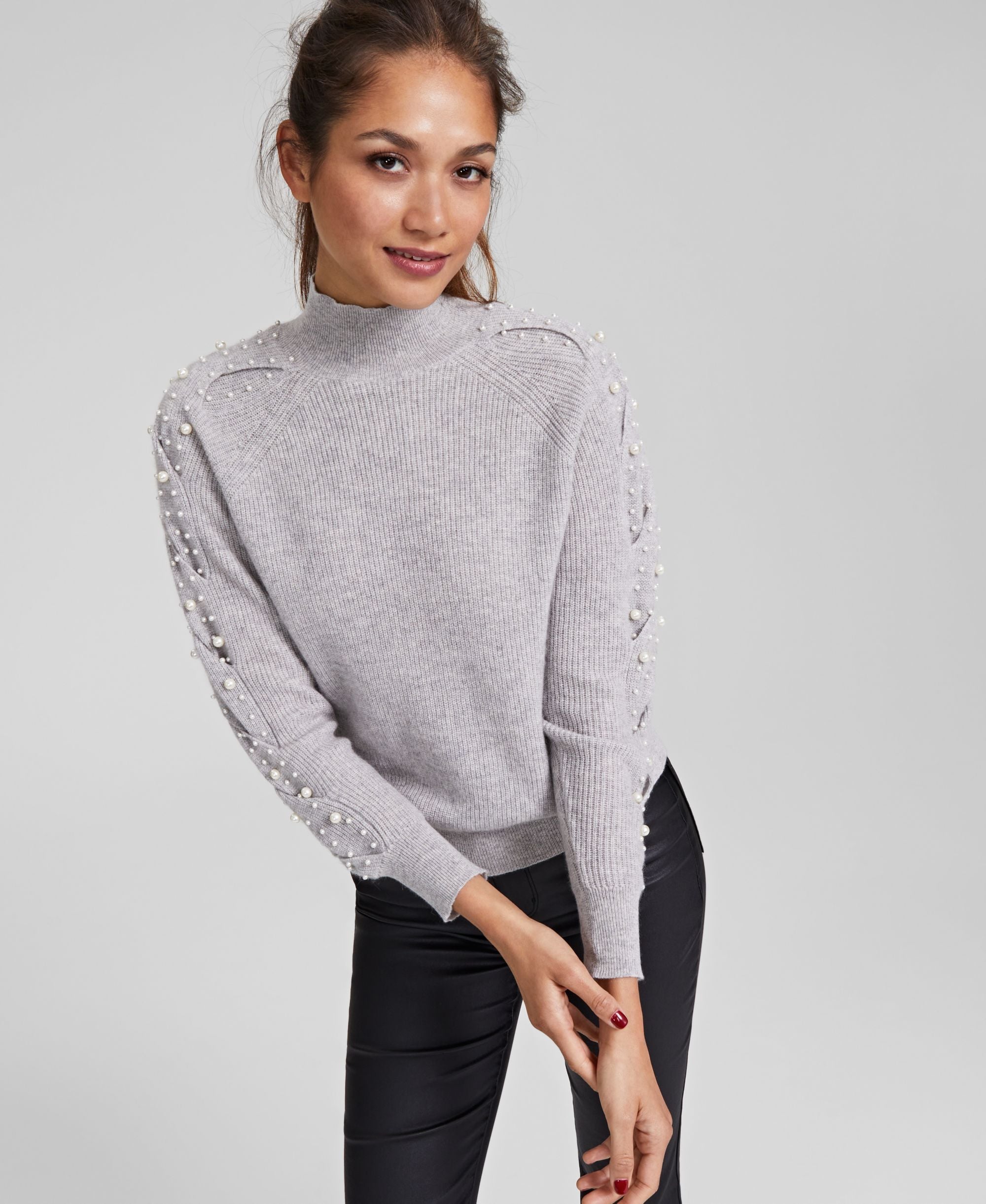 Women's 100% Cashmere Embellished Sweater