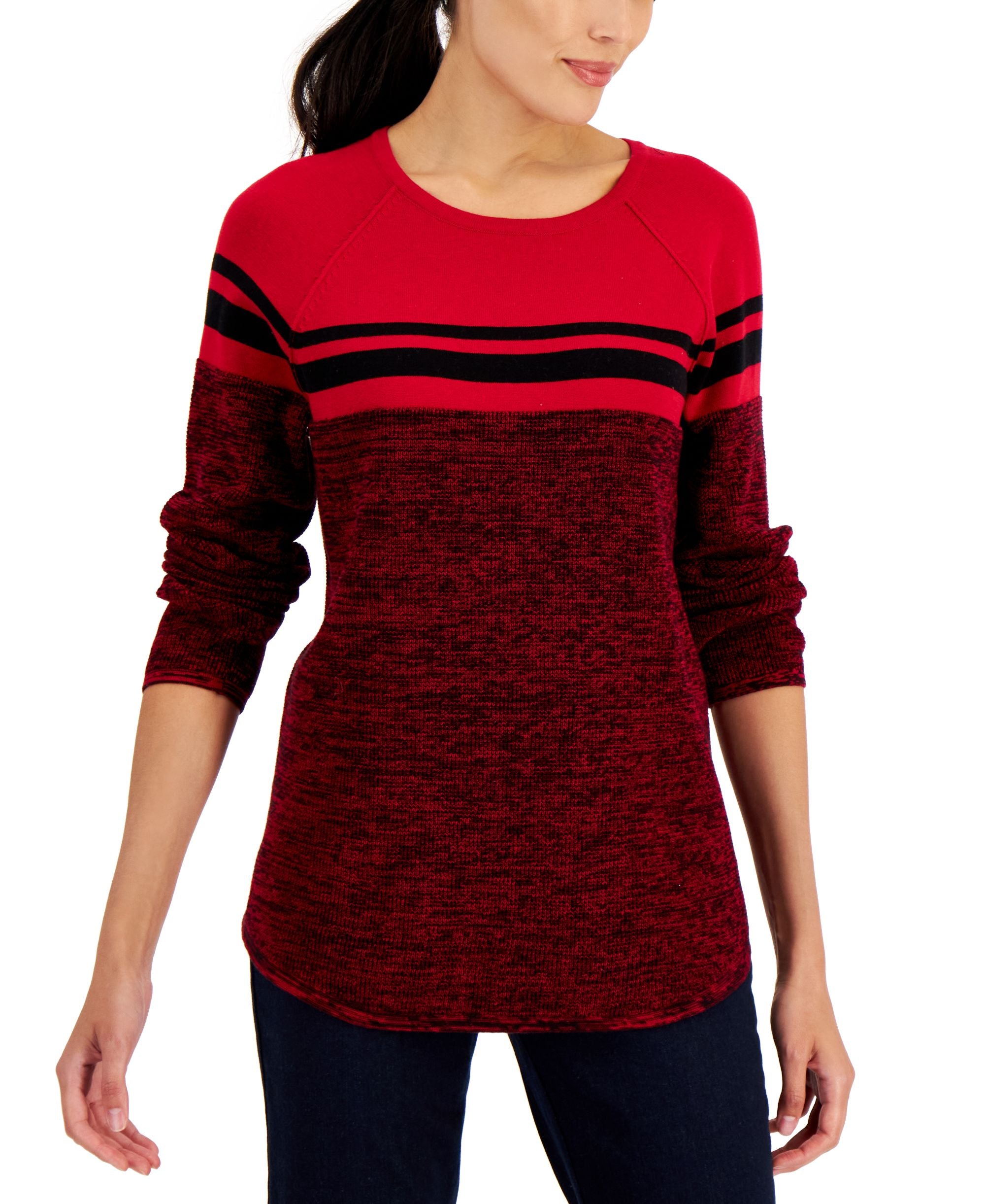 Women's Cotton Colorblocked Sweater