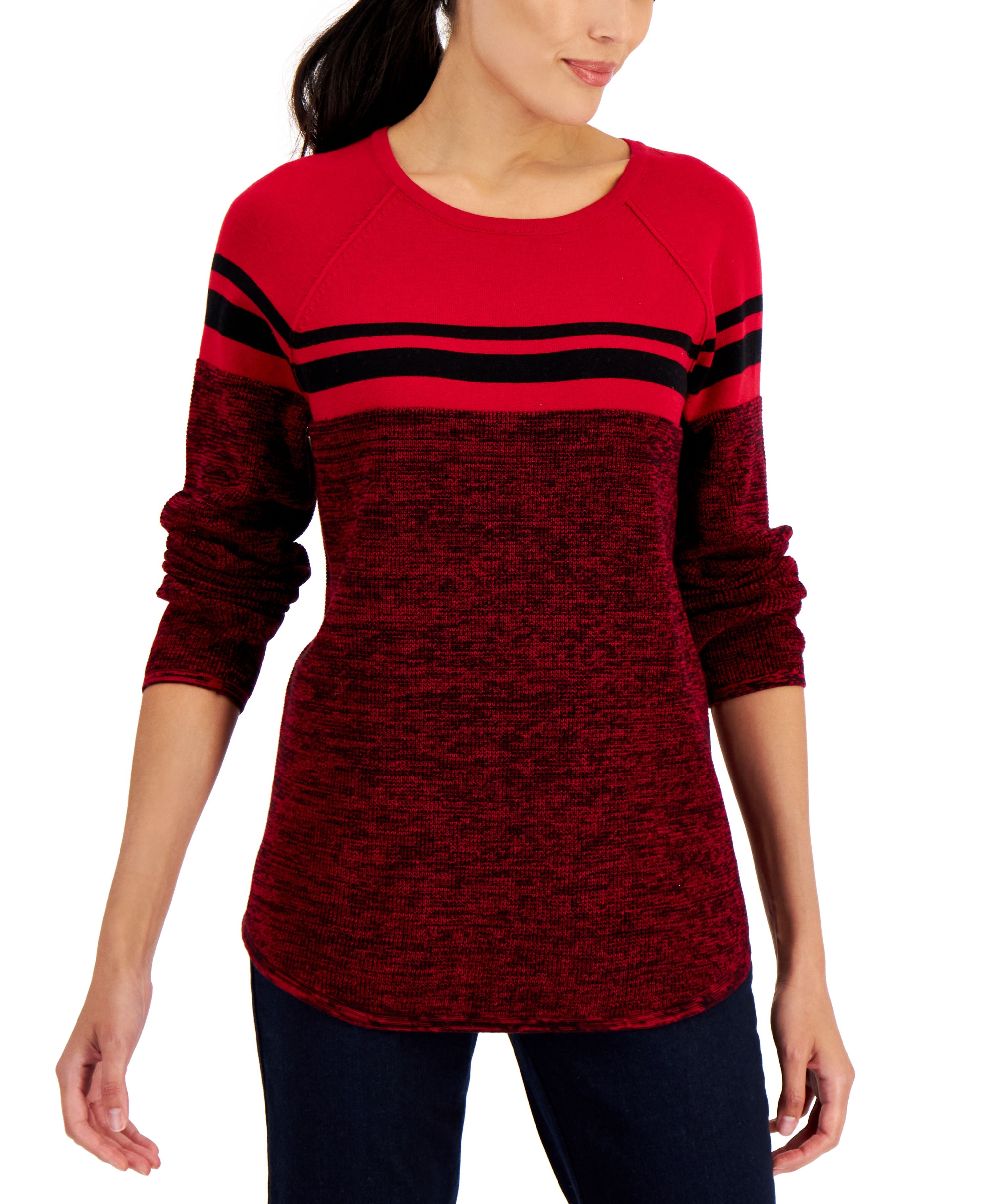 Women's Cotton Colorblocked Sweater