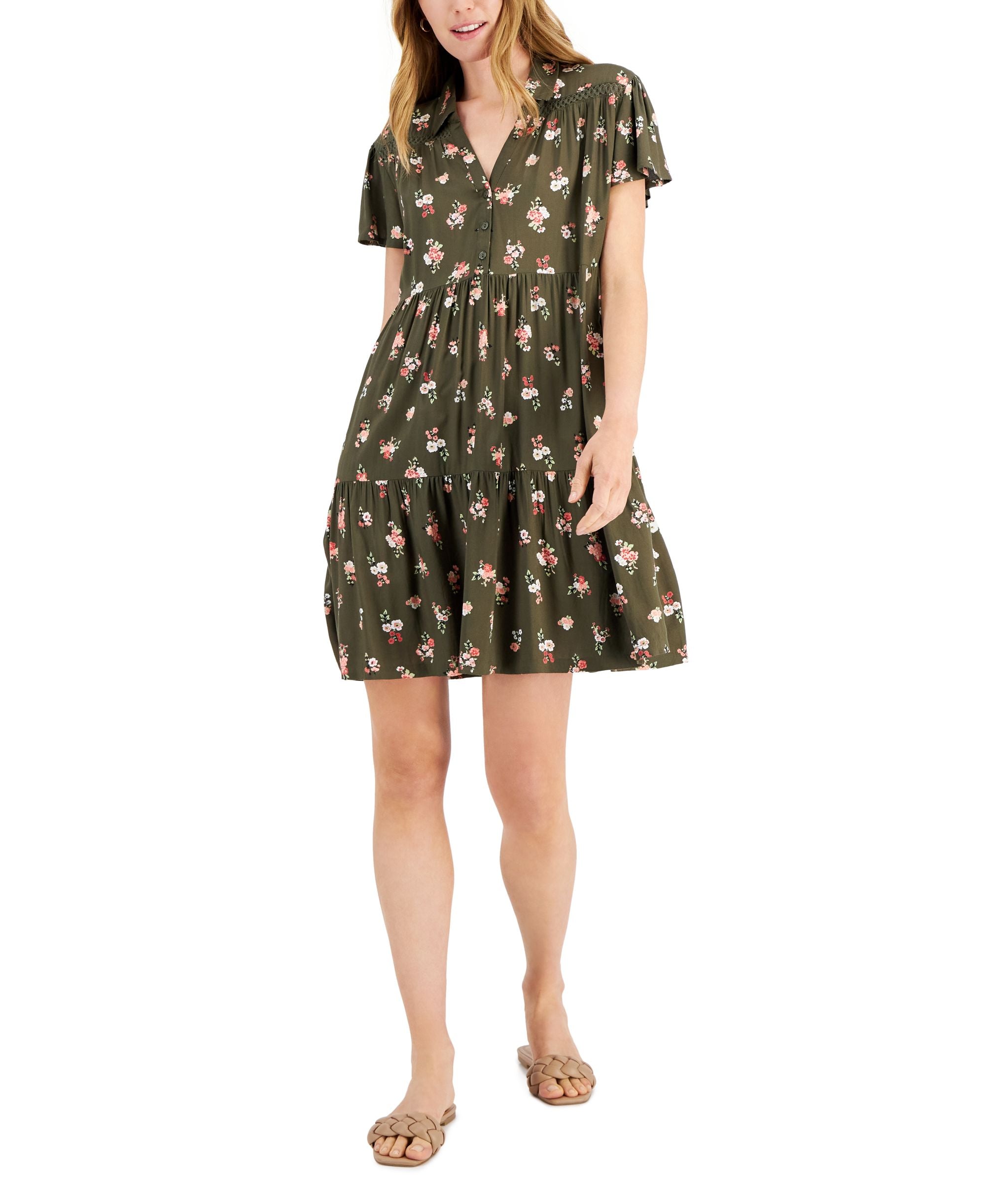 Jamie Layla Petite Printed Tiered Shift Dress