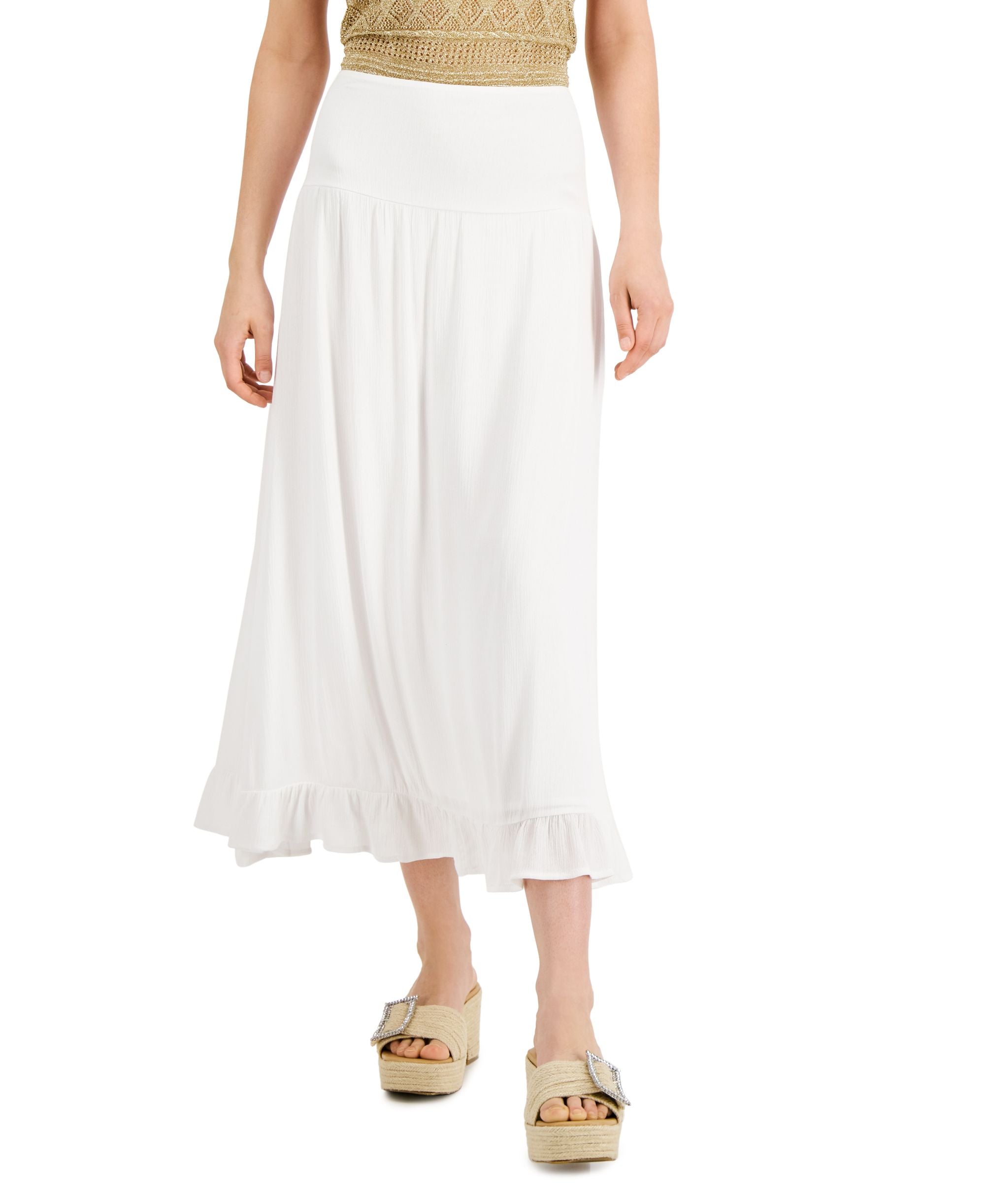 INC International Concepts Womens Crinkle Gauze Skirt