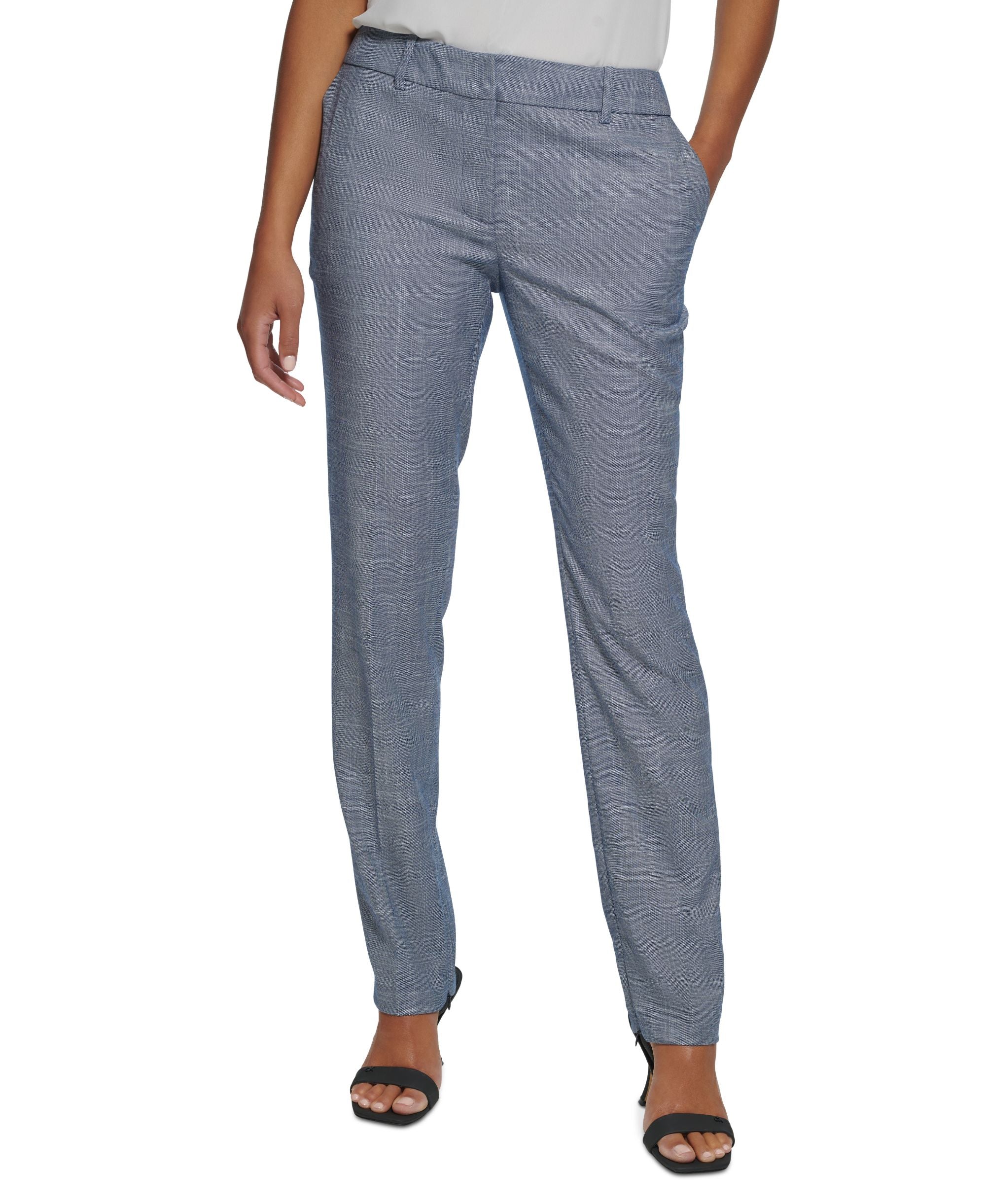 Calvin Klein Petite Mid Rise Ankle Zip Pants