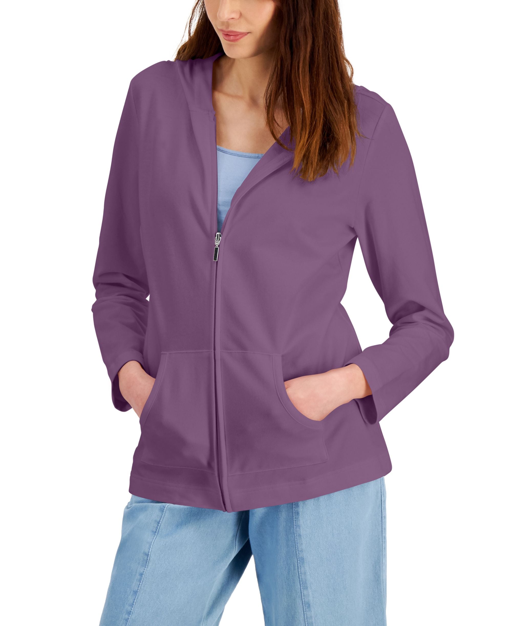 Long Sleeve Zip-Front Hoodie