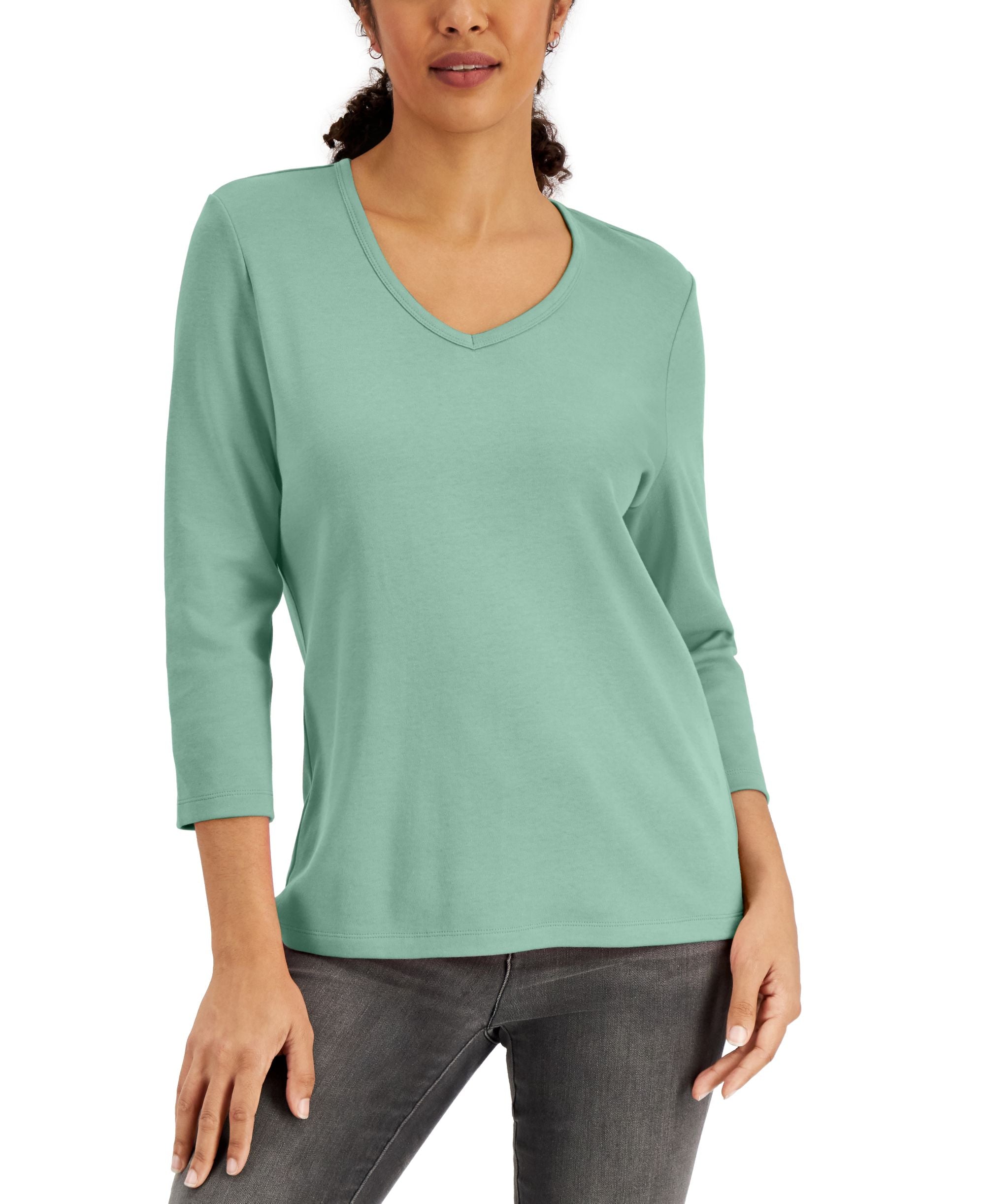 V-Neck 3/4-Sleeve Top