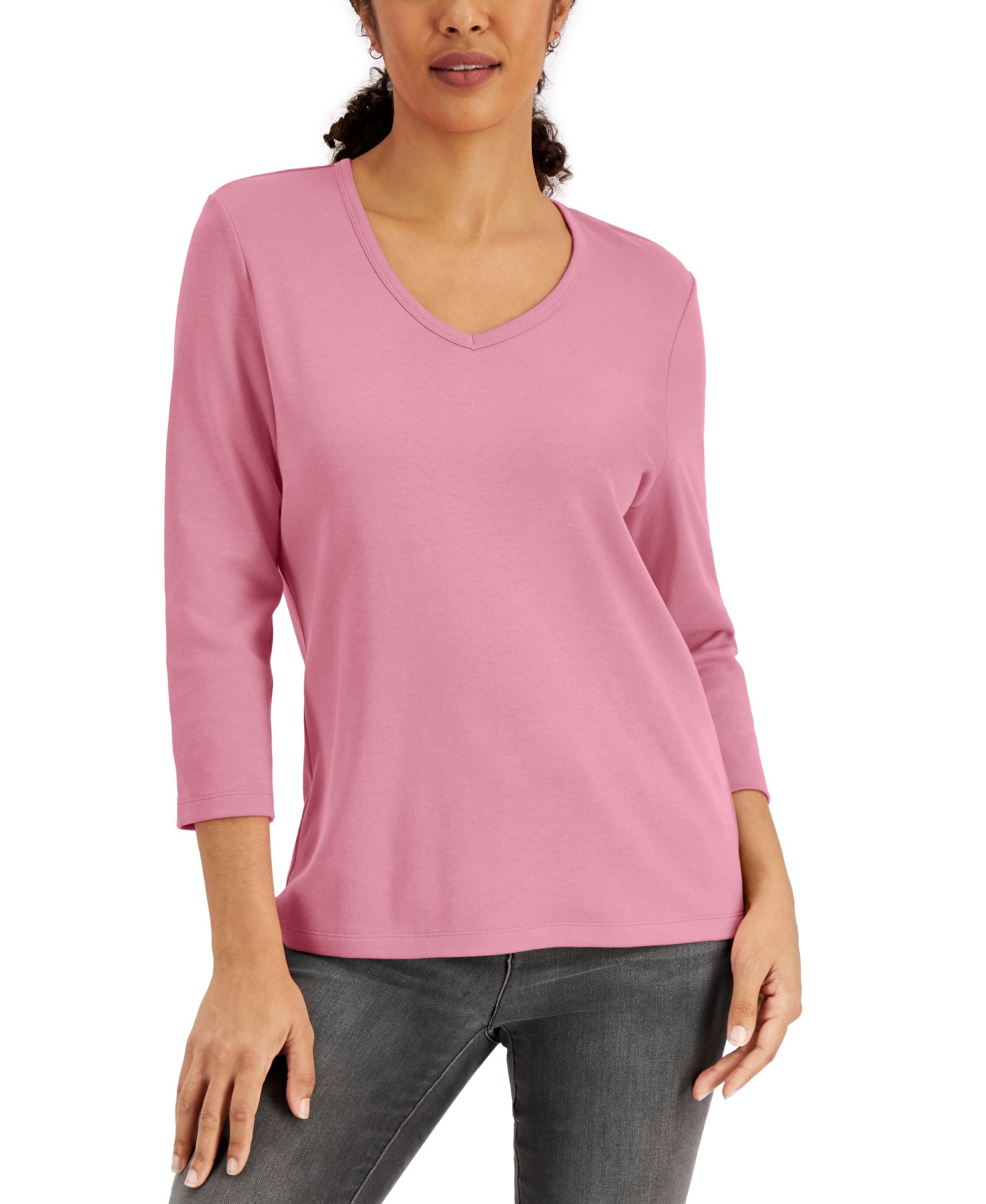 V-Neck 3/4-Sleeve Top