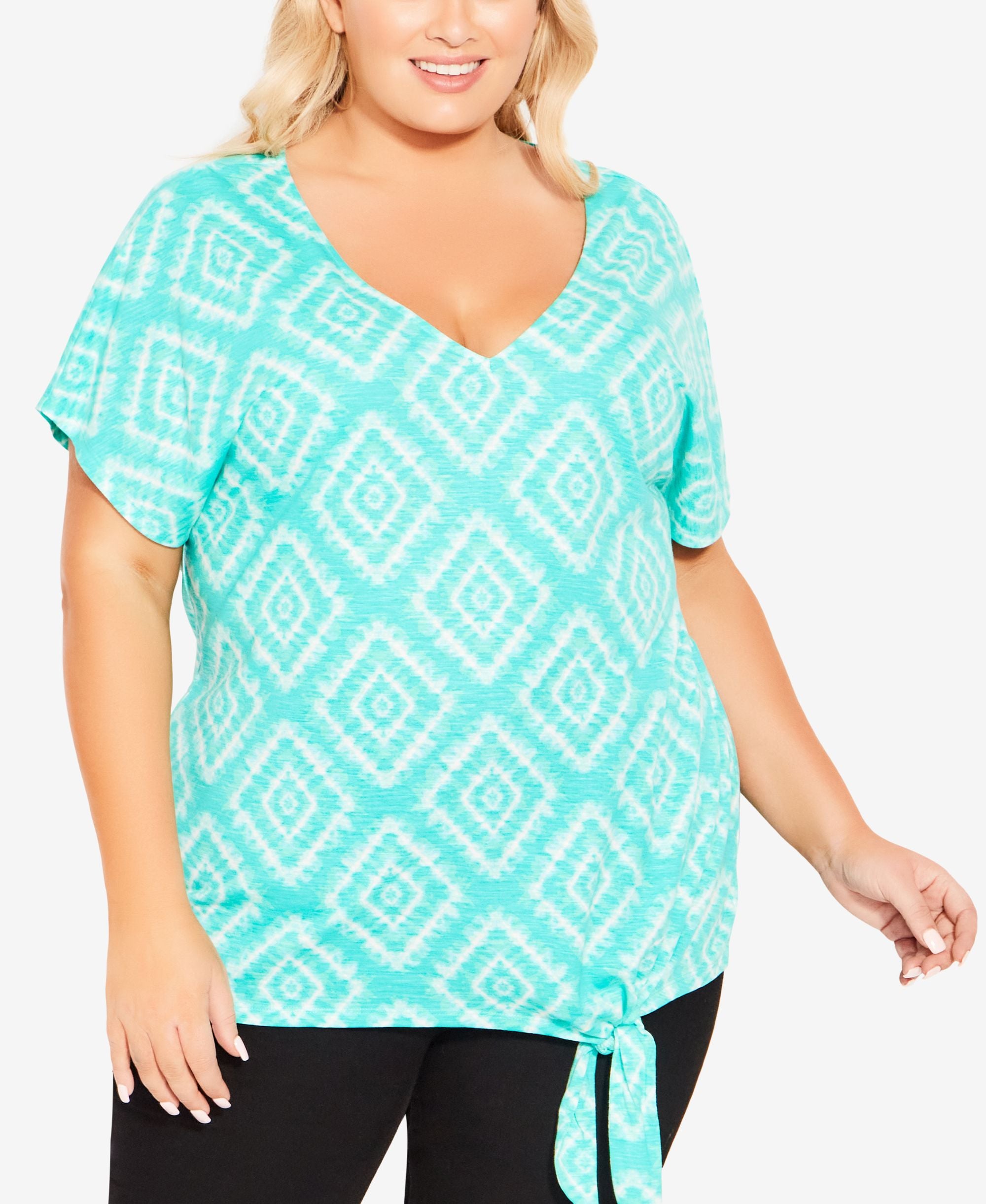 Plus Size Anya Tie Front Top