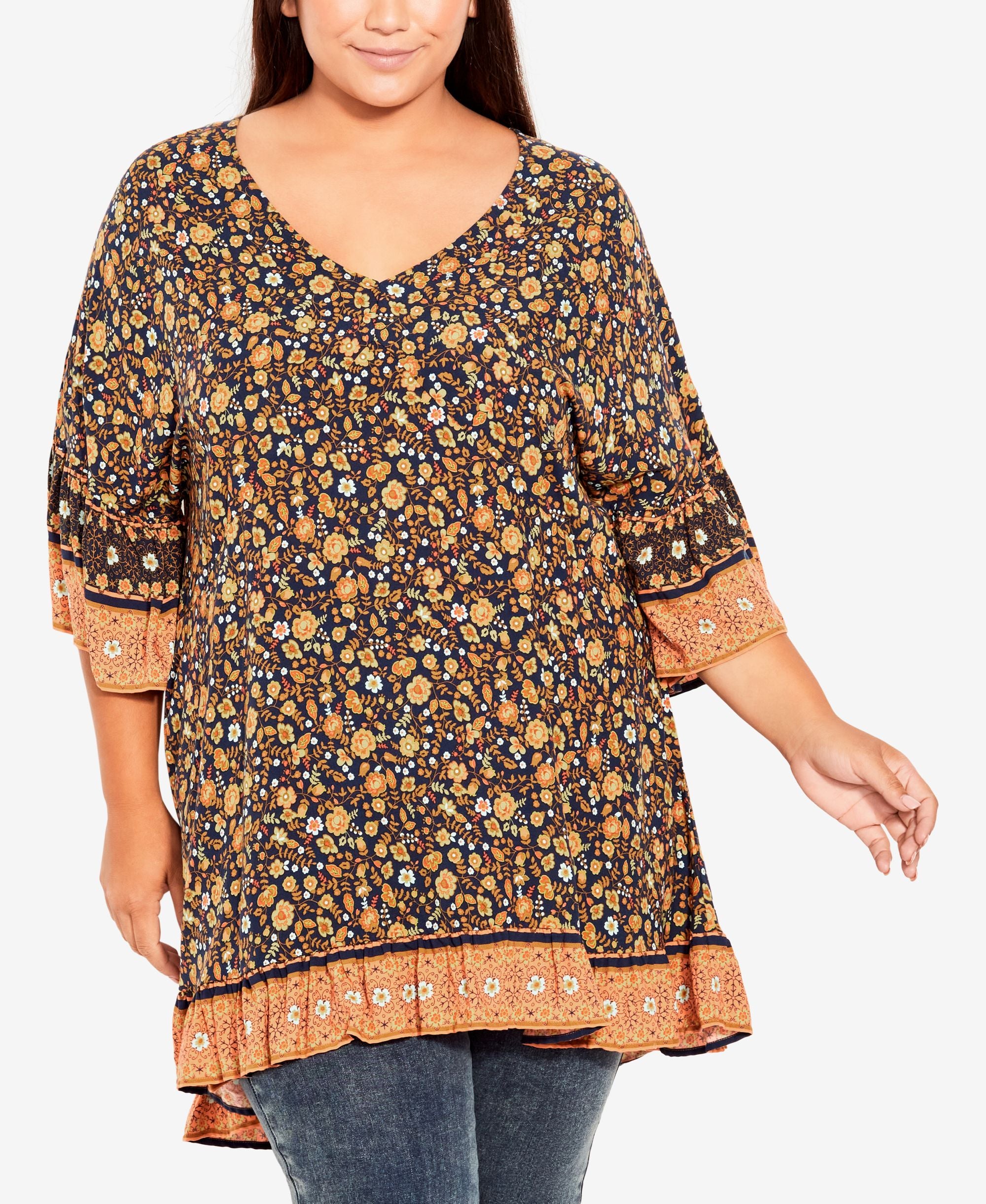 Plus Size Harper Border Tunic Top