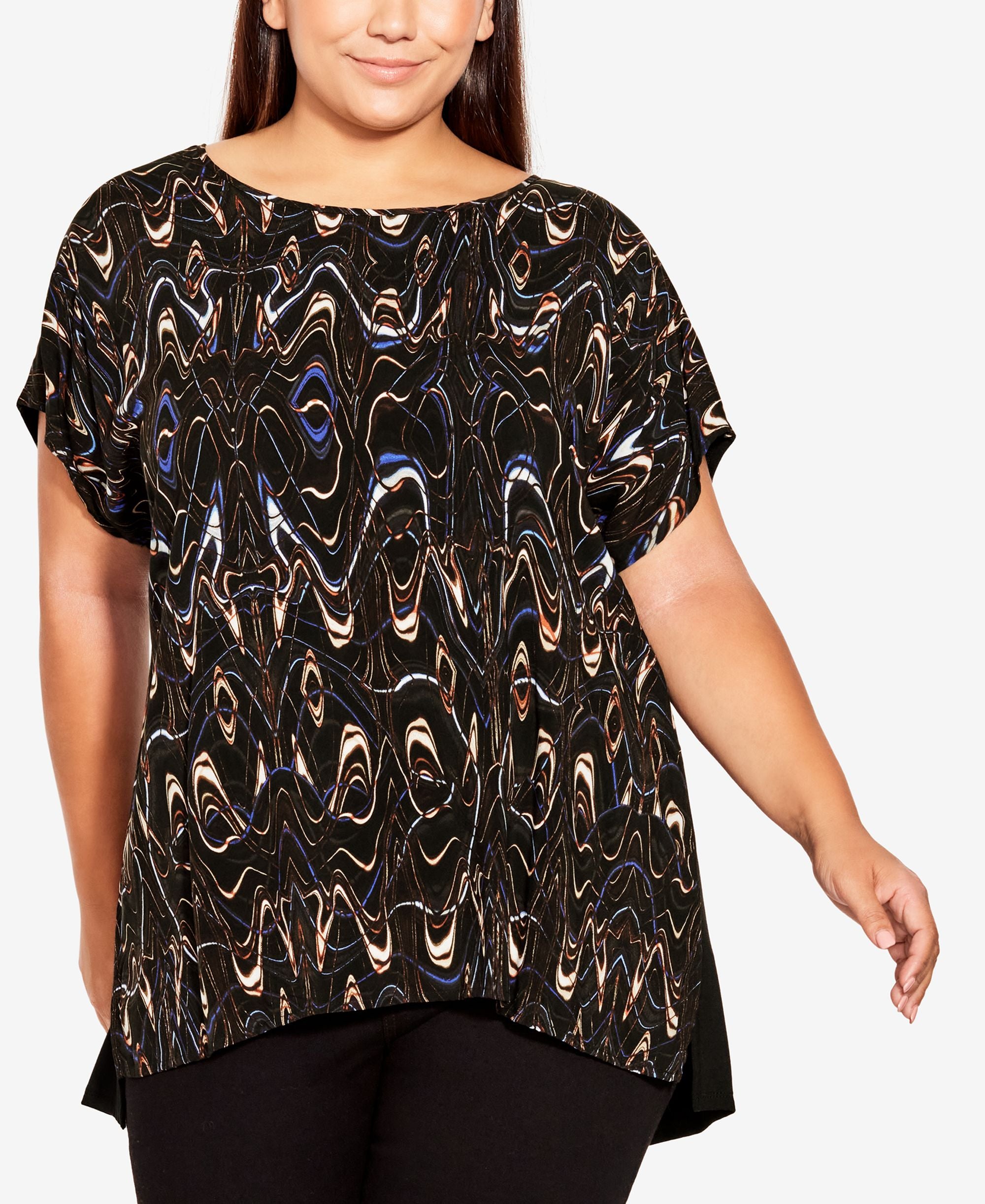 Plus Size Mixed Media Top