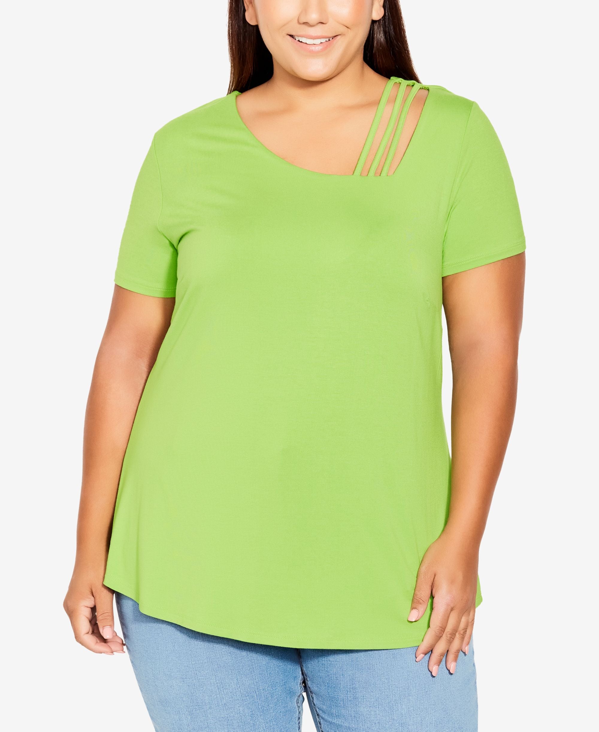 Plus Size V Cut Out Top