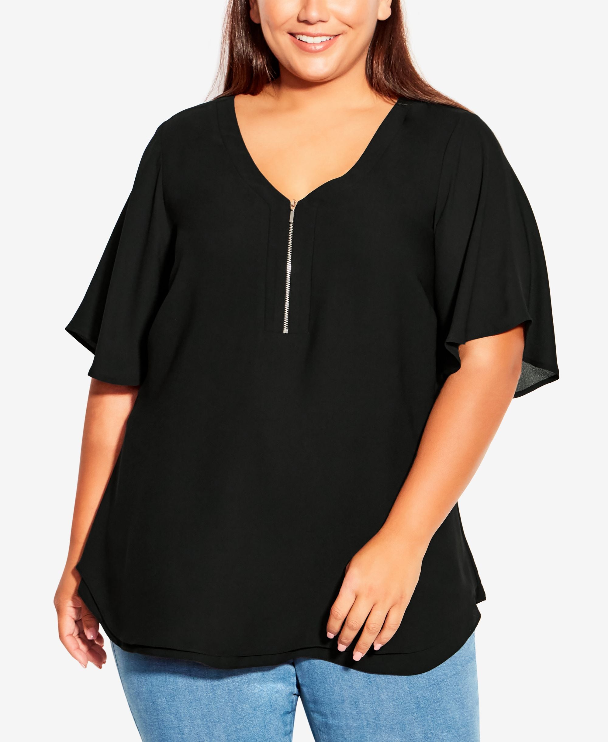Plus Size Melina Flutter Blouse