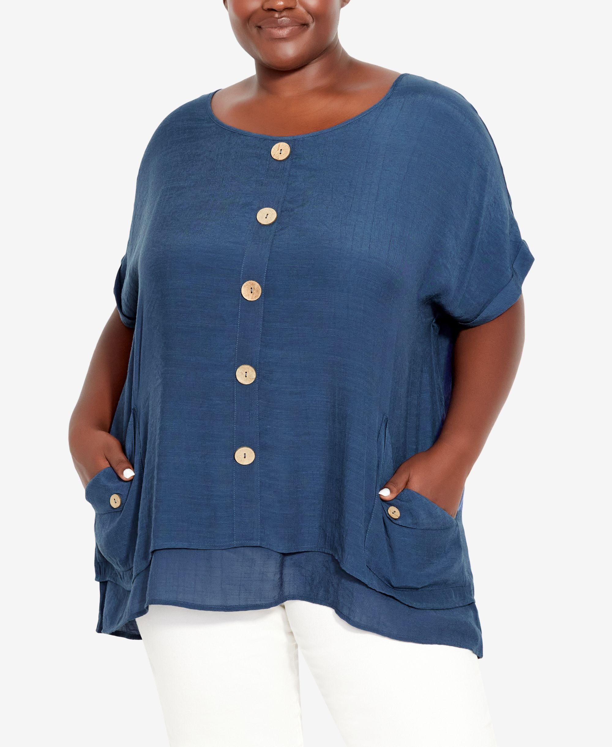 Plus Size Brianna Button Top