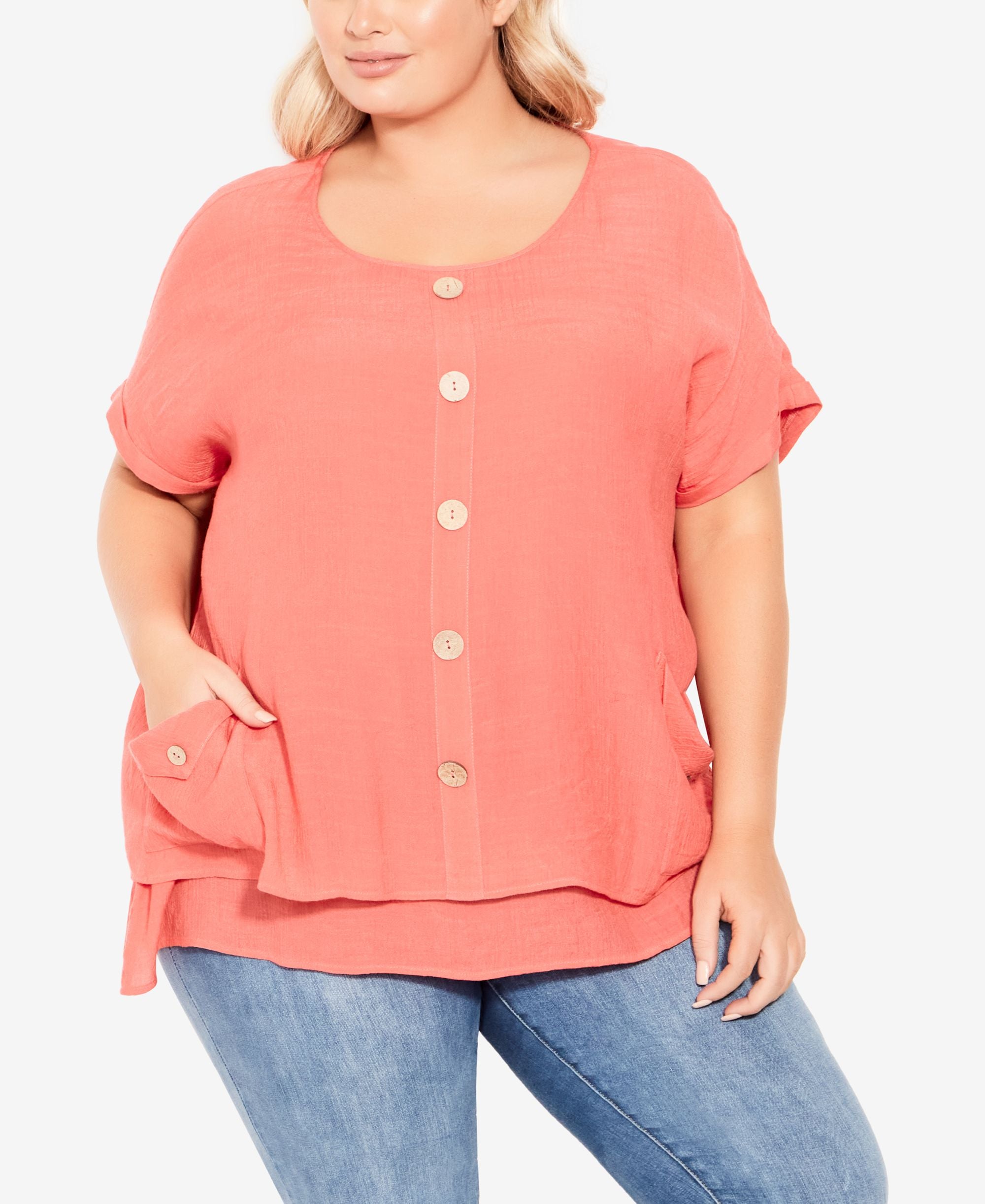 Plus Size Brianna Button Top