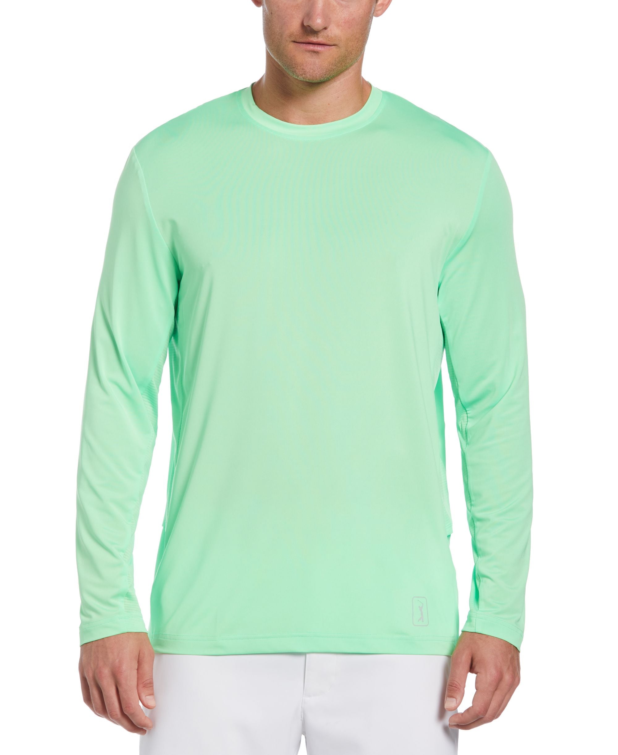 Pga Tour Mens Mixed Media Sun Protection Golf Shirt